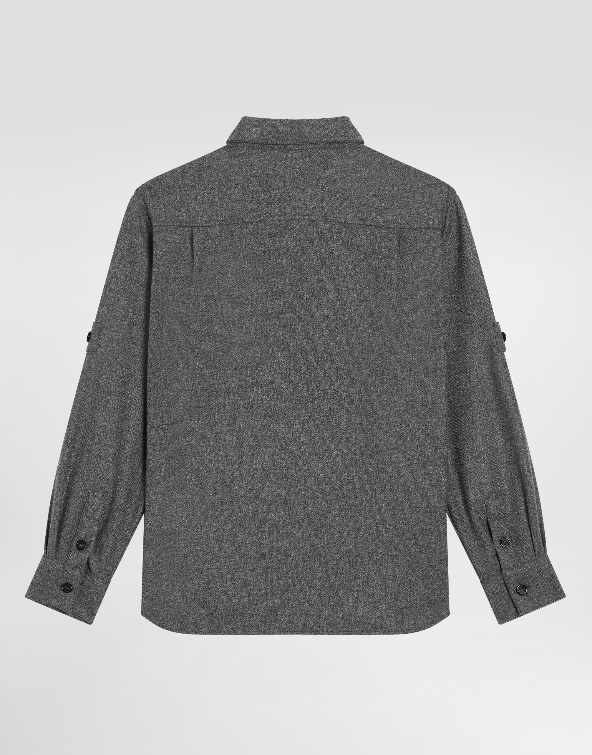 Melange wool mat shirt