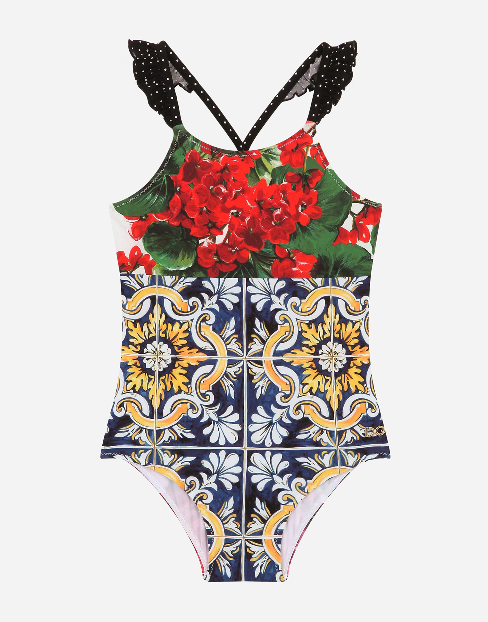 【Dolce&Gabbana】ワンピース スイムスーツ パッチワーク 水着 ワンピーススイムスーツ パッチワークプリント