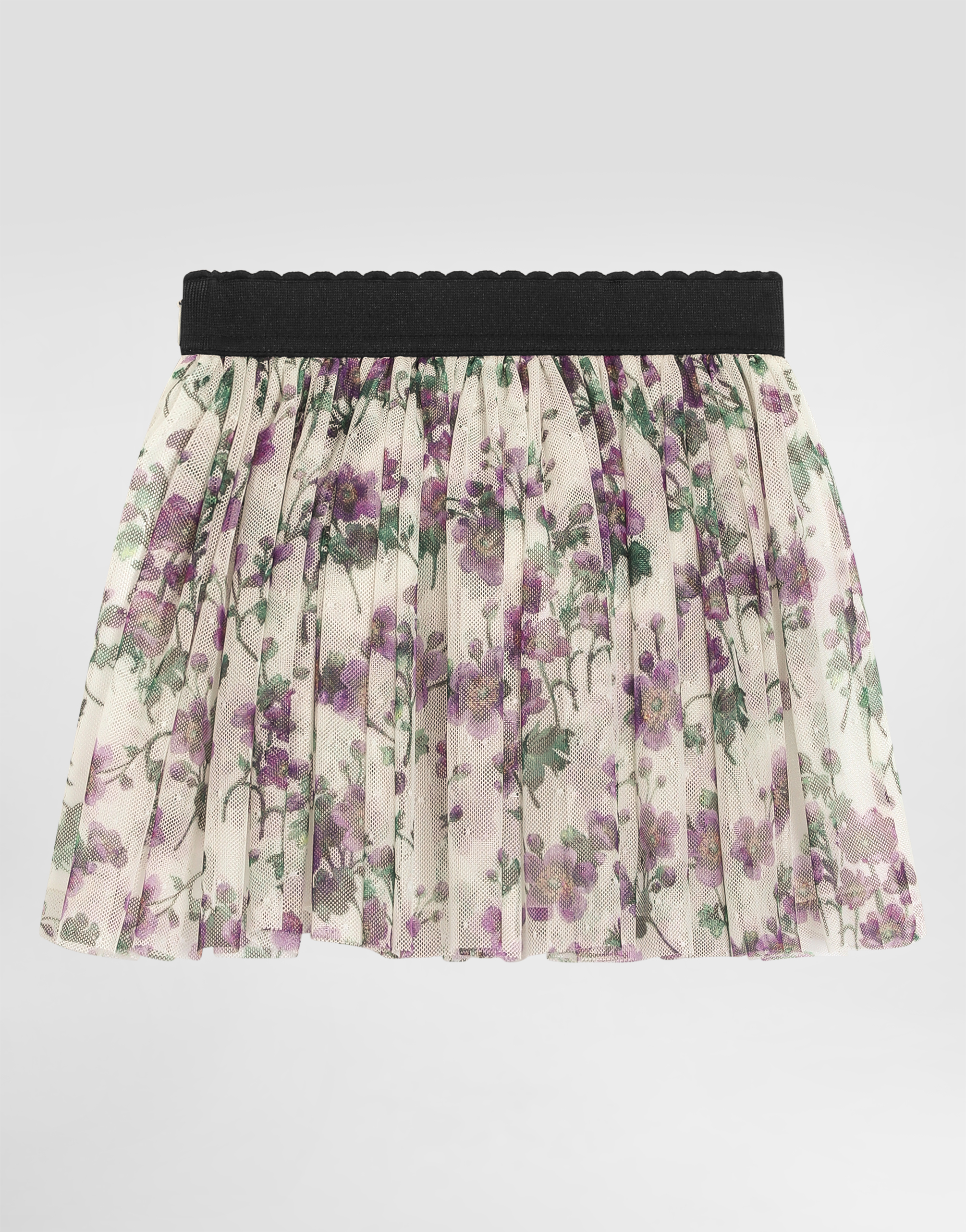 Violets-print tulle skirt