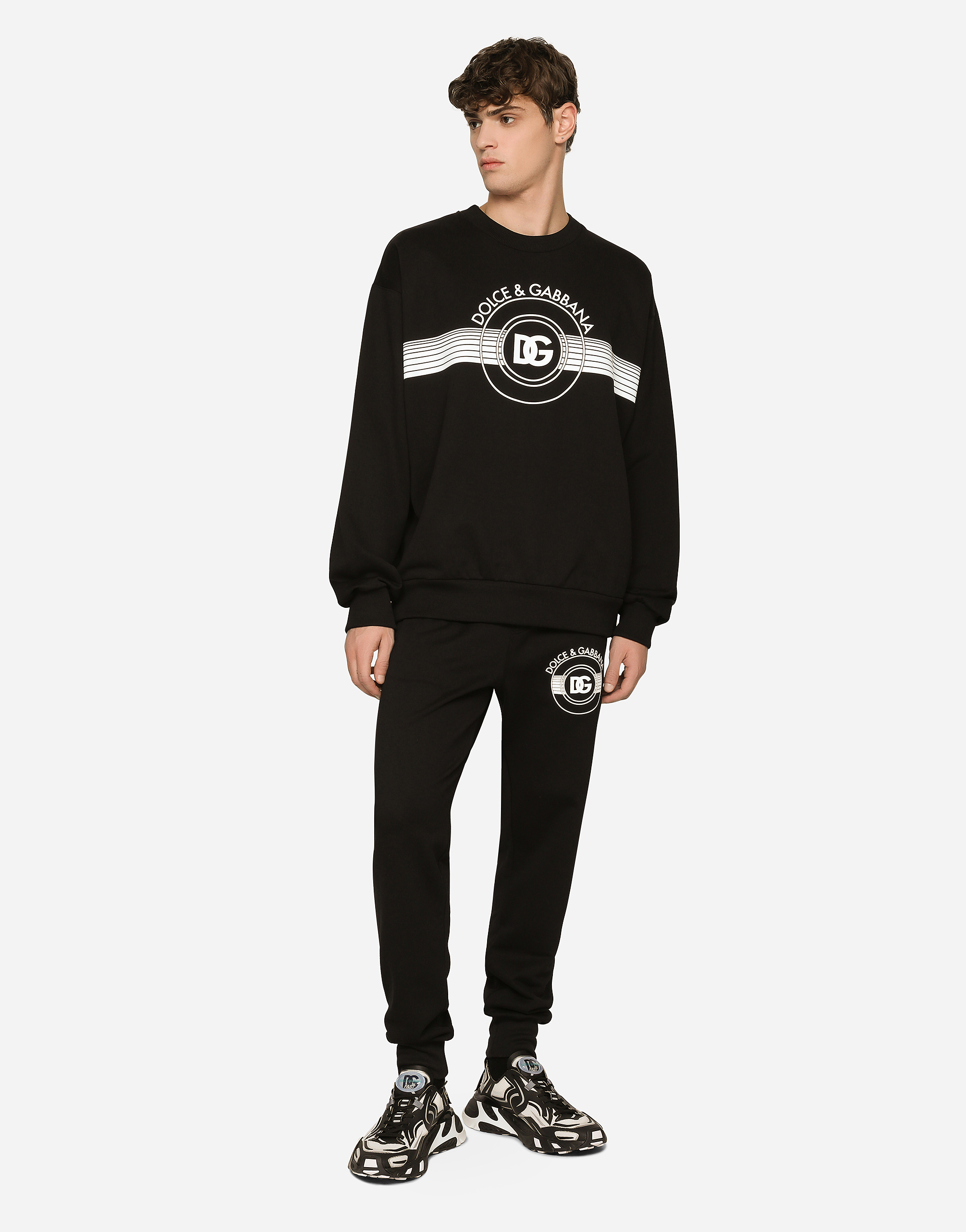 DOLCE & GABBANA JERSEY SWEATSHIRT WITH DG LOGO PRINT