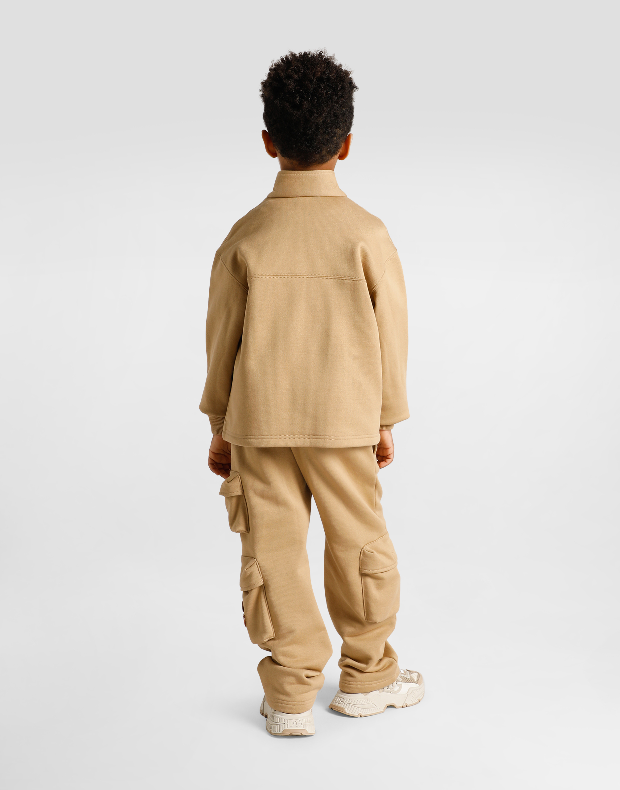 Dolce & Gabbana Boys Dg 3d Patch Half Zip Sweatshirt In Neutral