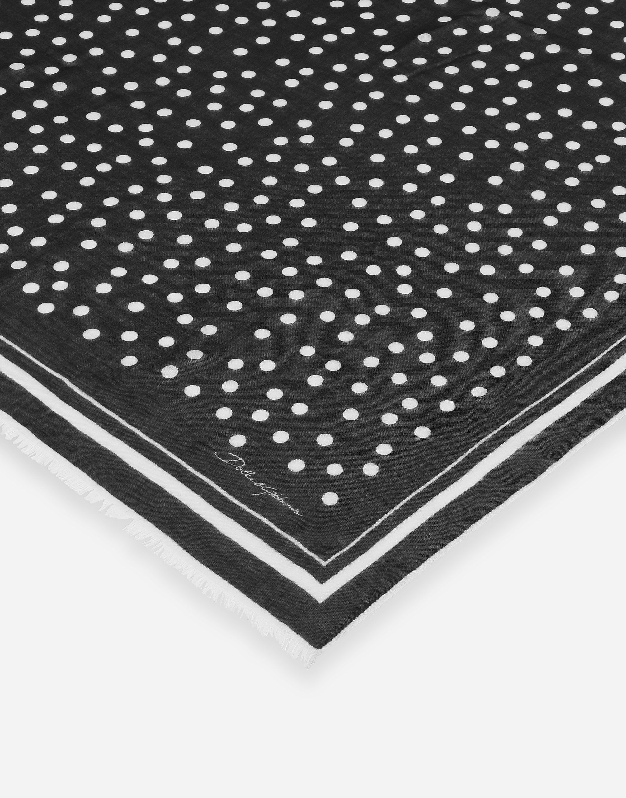 Polka-dot modal and cashmere scarf