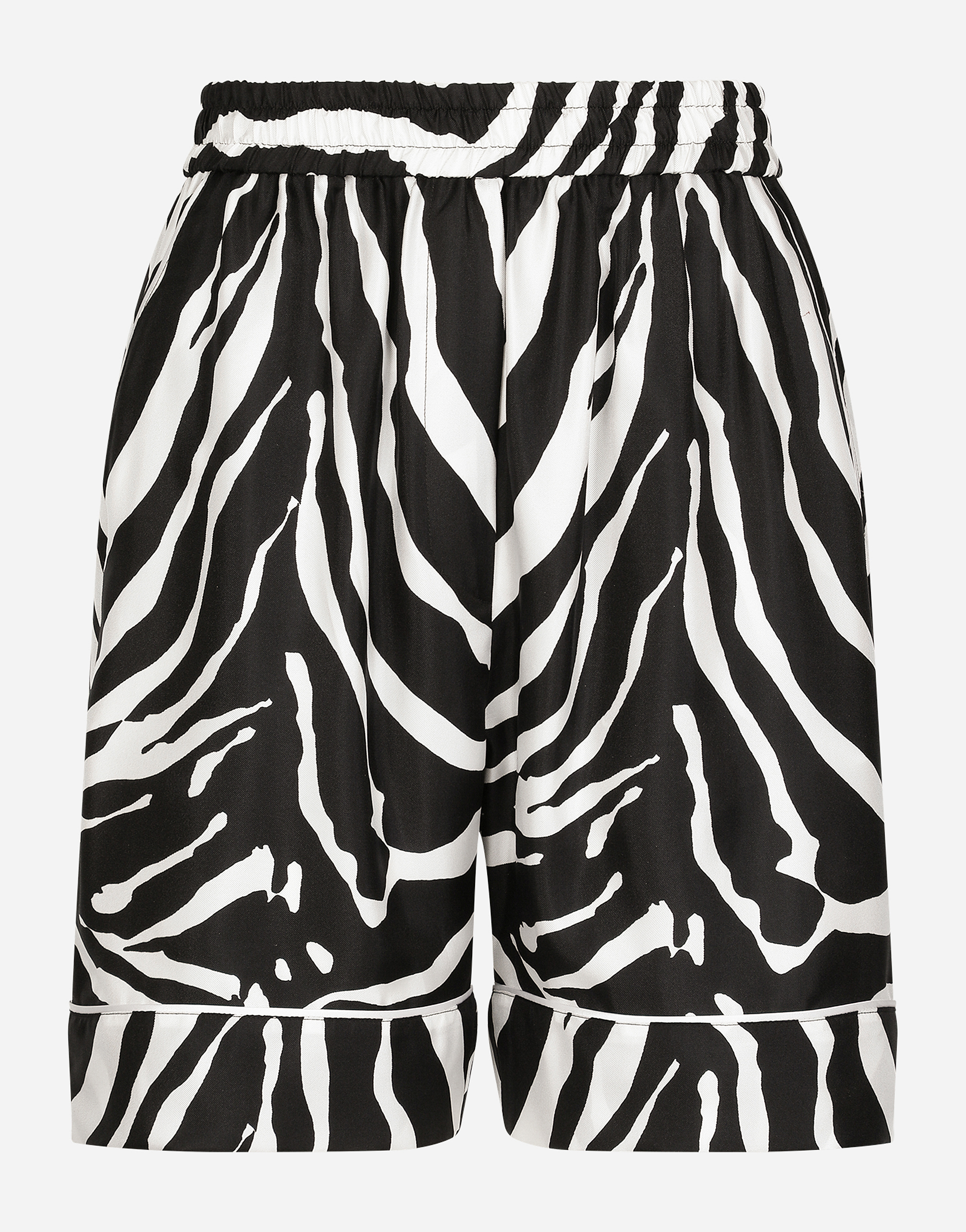 Dolce & Gabbana Zebra-print Twill Pajama Shorts In Multicolor