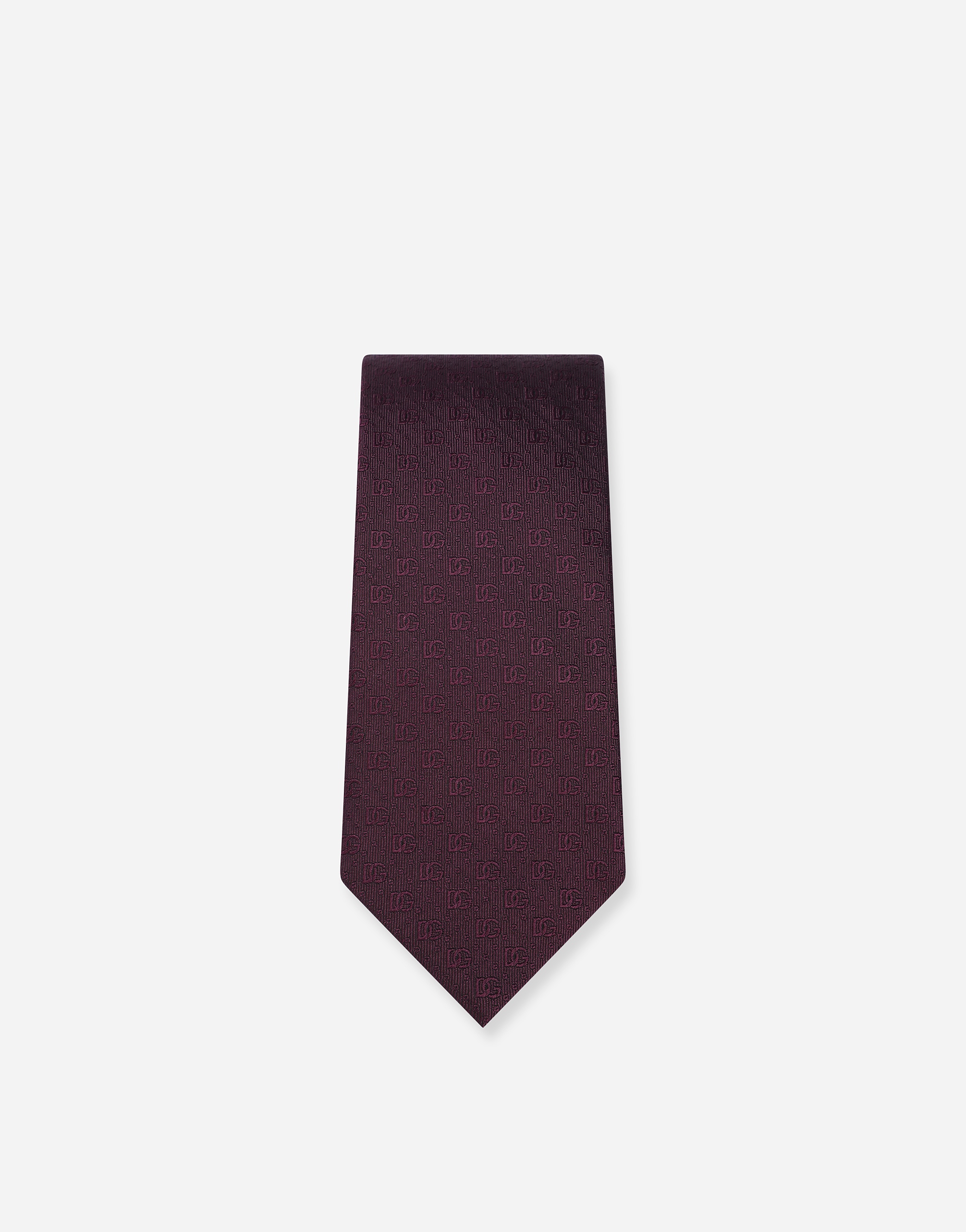  Dolce & Gabbana Dolce & Gabbana 8-cm Silk Jacquard Blade Tie With Dg Logo - Man Ties And Pocket Squares Purple Silk Onesize 