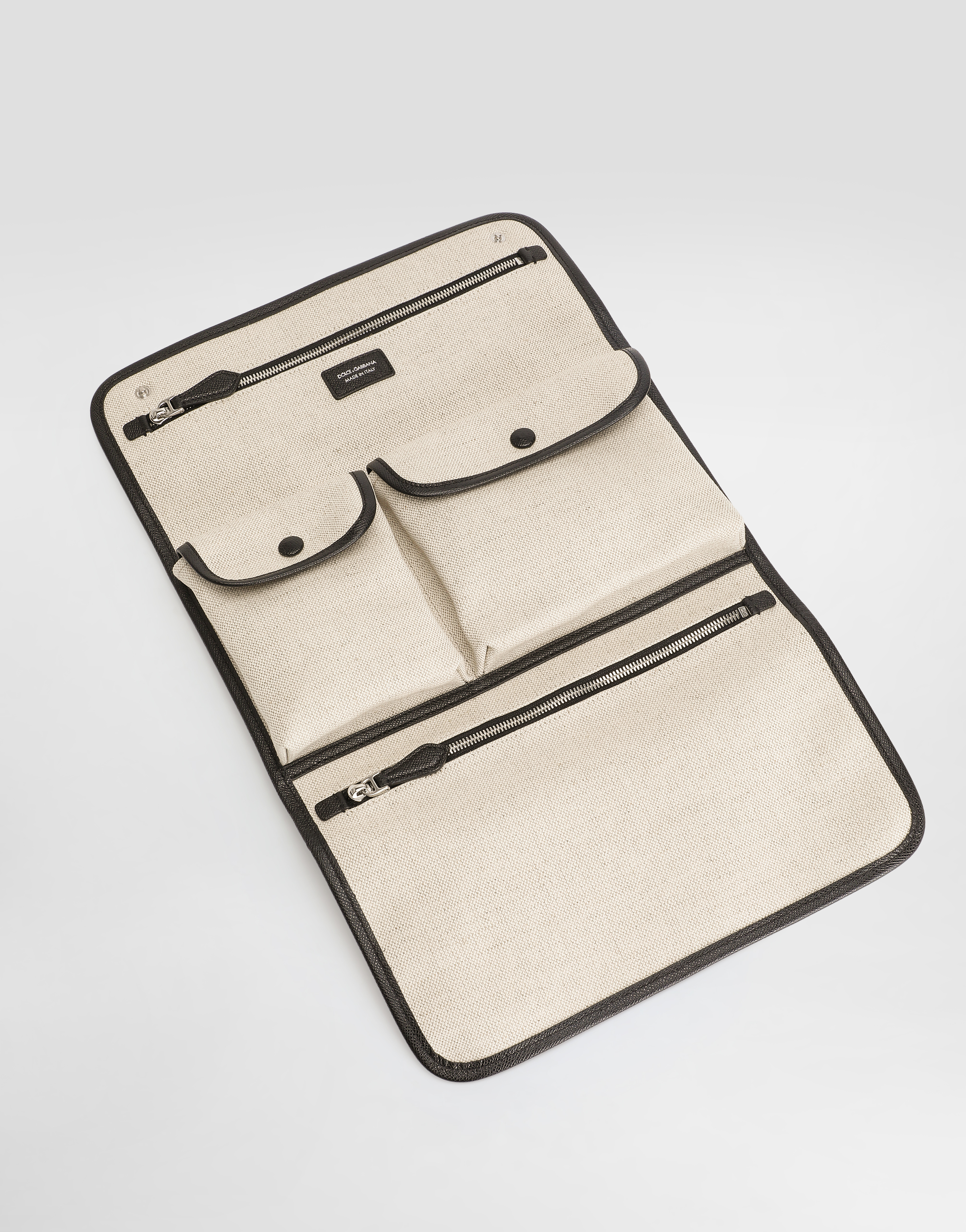 Dolce & Gabbana Atene Salt&pepper And Calfskin Necessaire