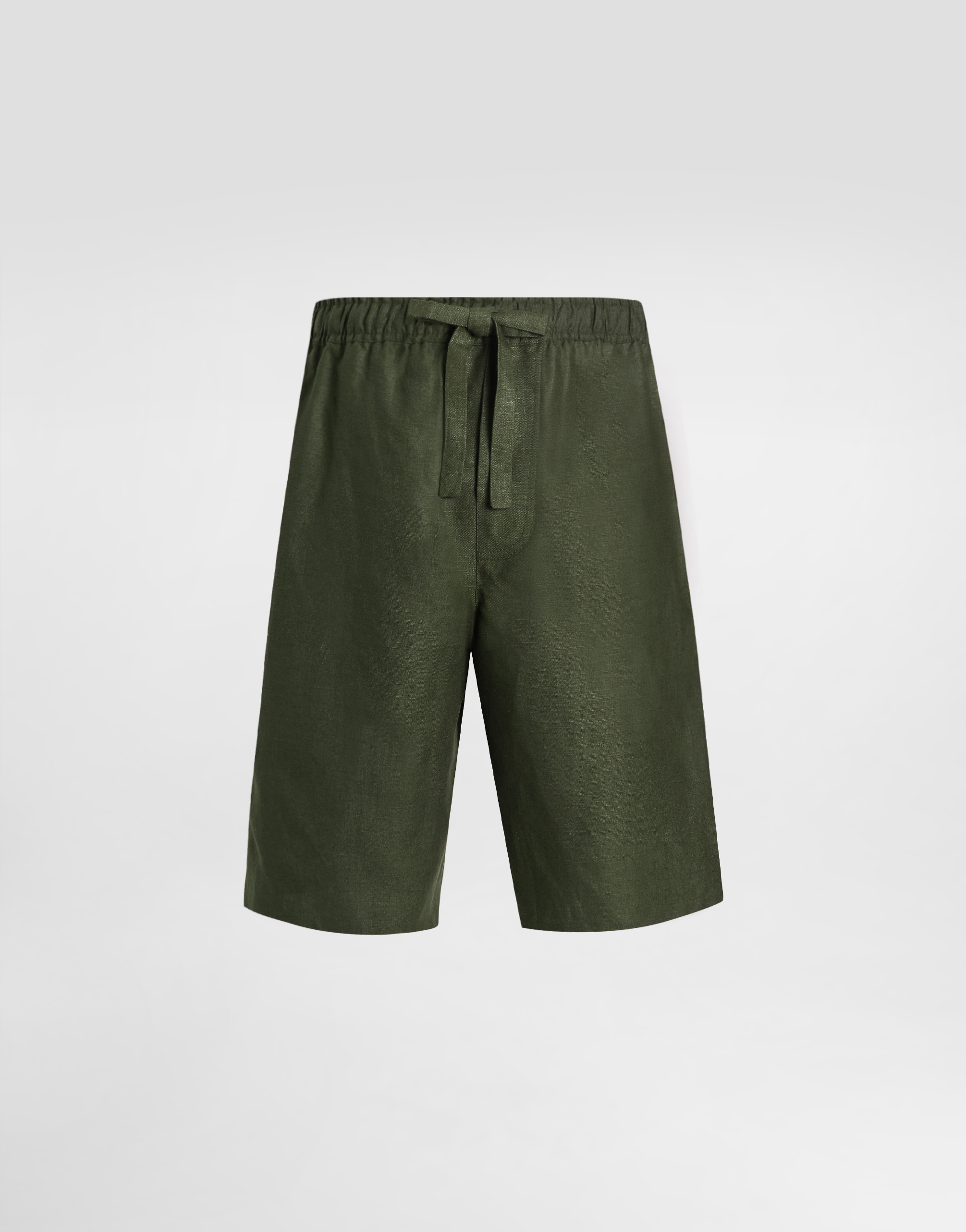 Dolce & Gabbana Linen Fabric Shorts In Green