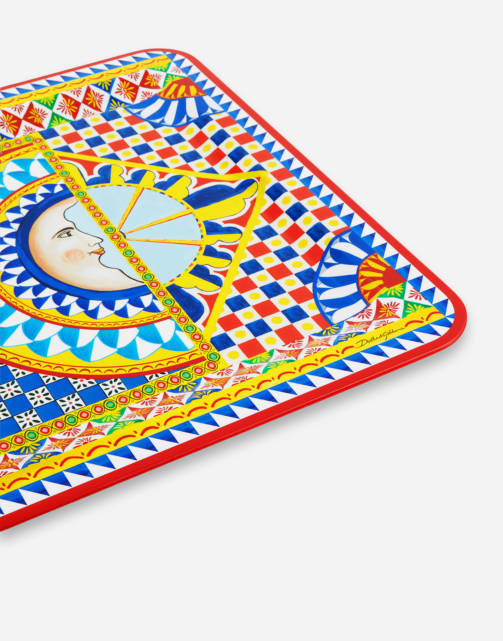 Dolce & Gabbana Wooden Tray Large Multicolor Unisex Onesize In Multicolor