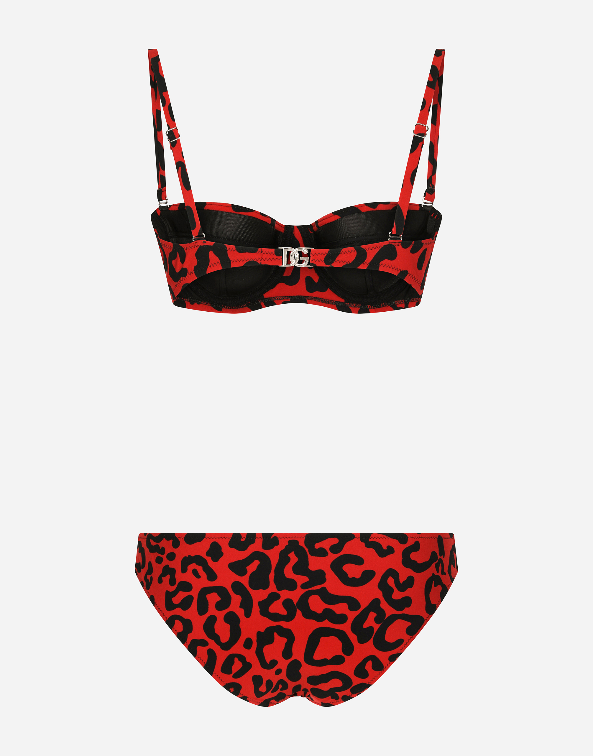 DOLCE & GABBANA LEOPARD-PRINT BALCONETTE BIKINI