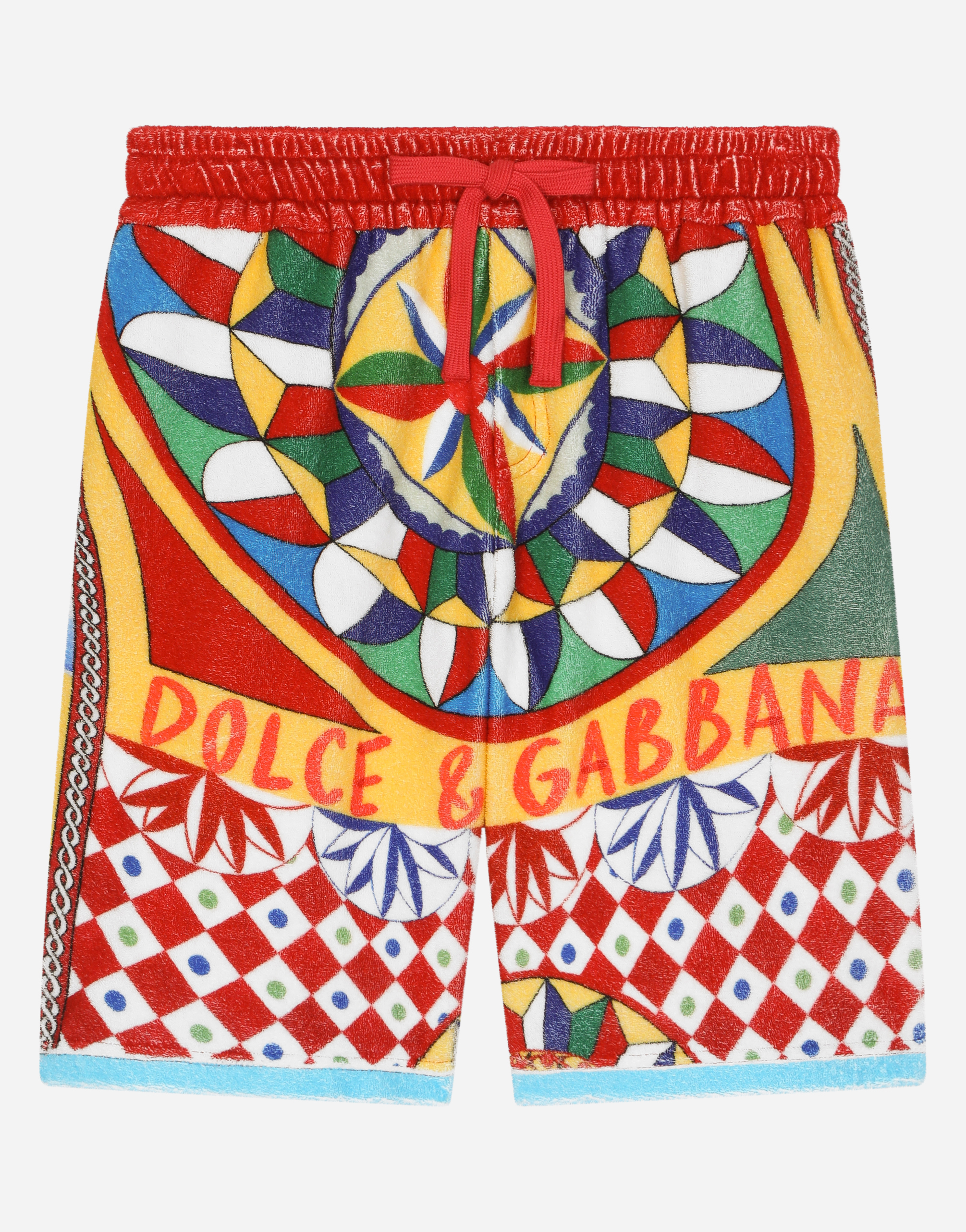DOLCE & GABBANA CARRETTO-PRINT TERRY SHORTS