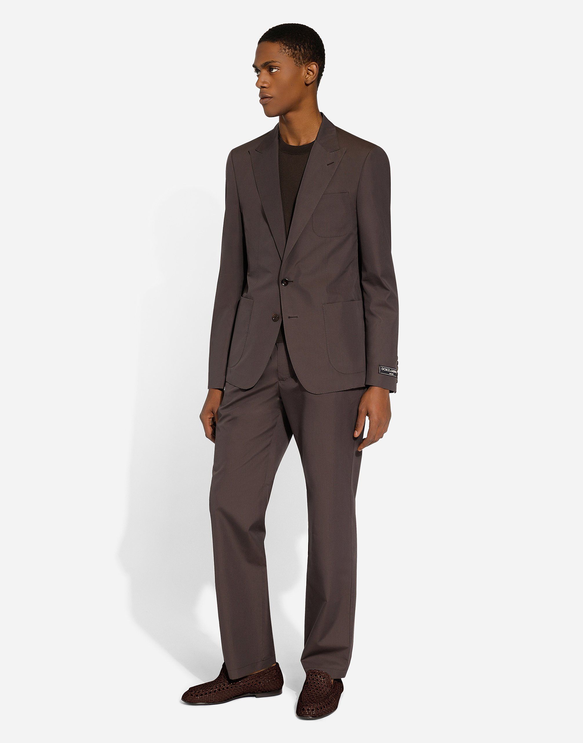 Single-breasted silk and cotton Portofino-fit jacket