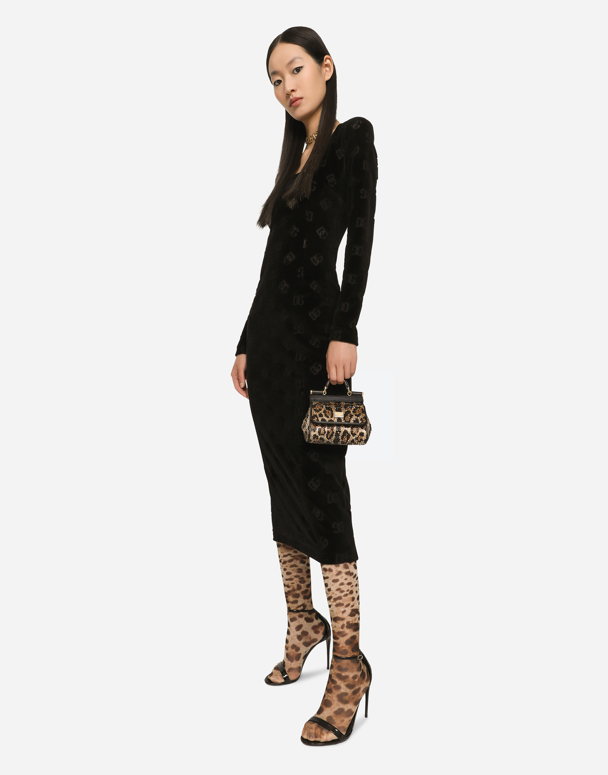 Dolce & Gabbana Mini Sicily Handbag In Animal Print