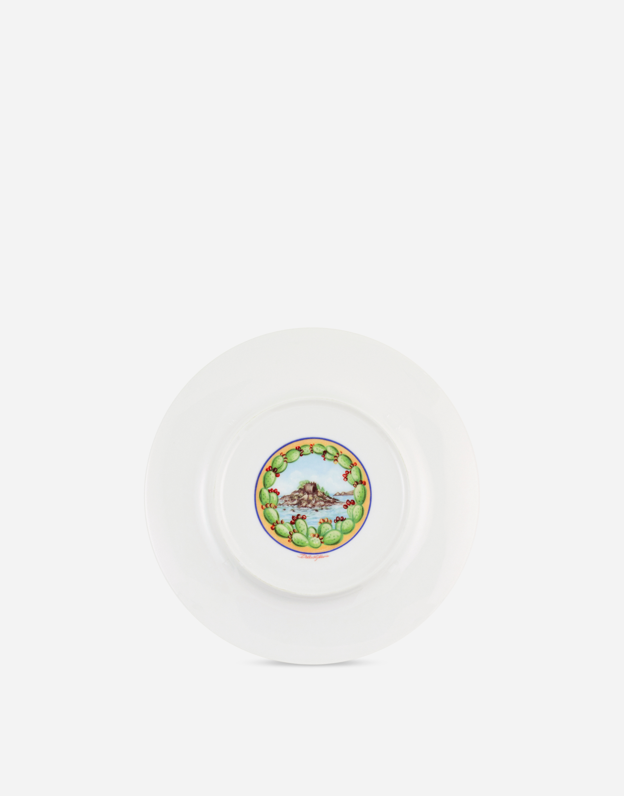 Dolce & Gabbana Set 2 Bread Plates In Fine Porcelain In Multicolor