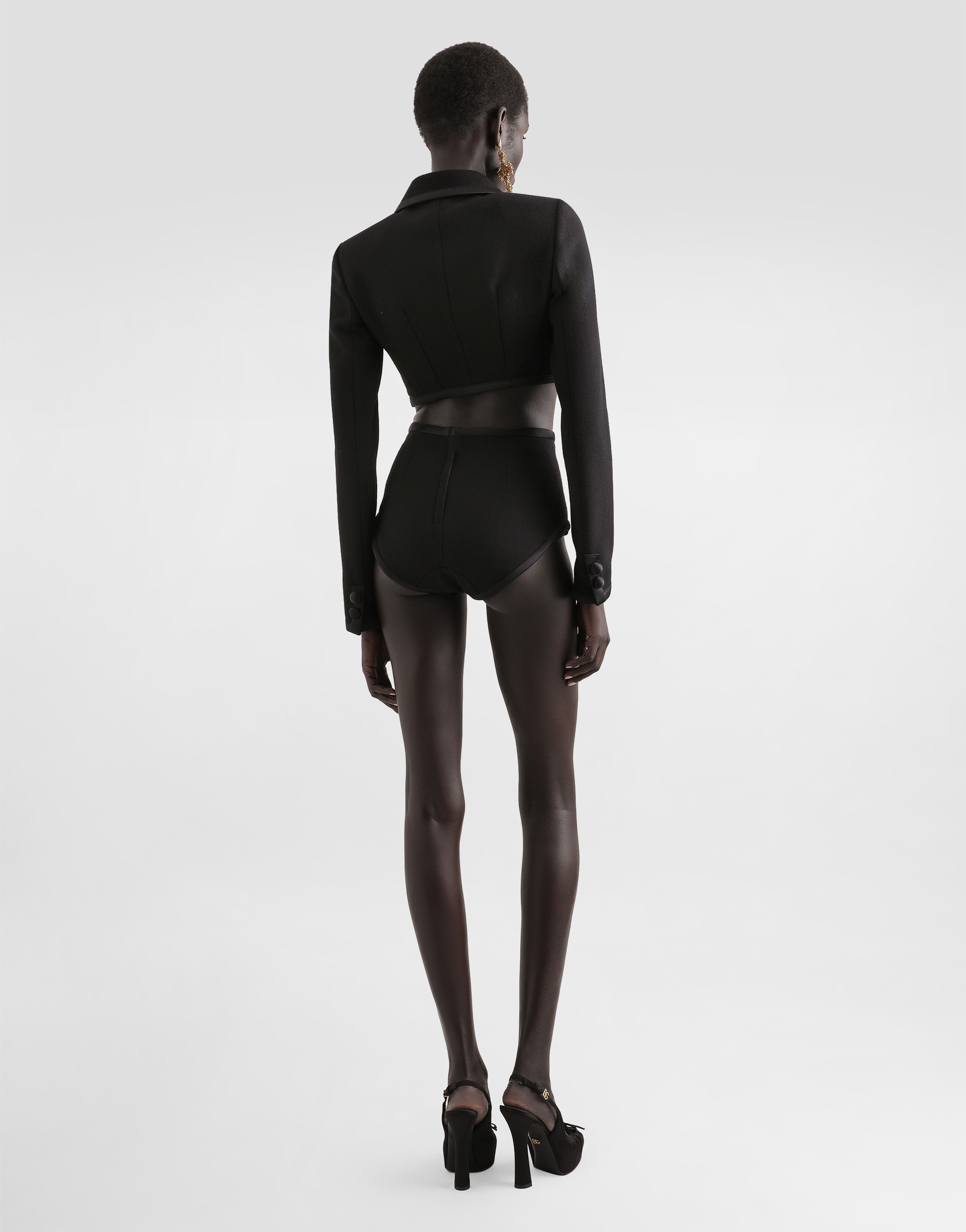 Dolce & Gabbana Woolen High-waisted Panties In Black