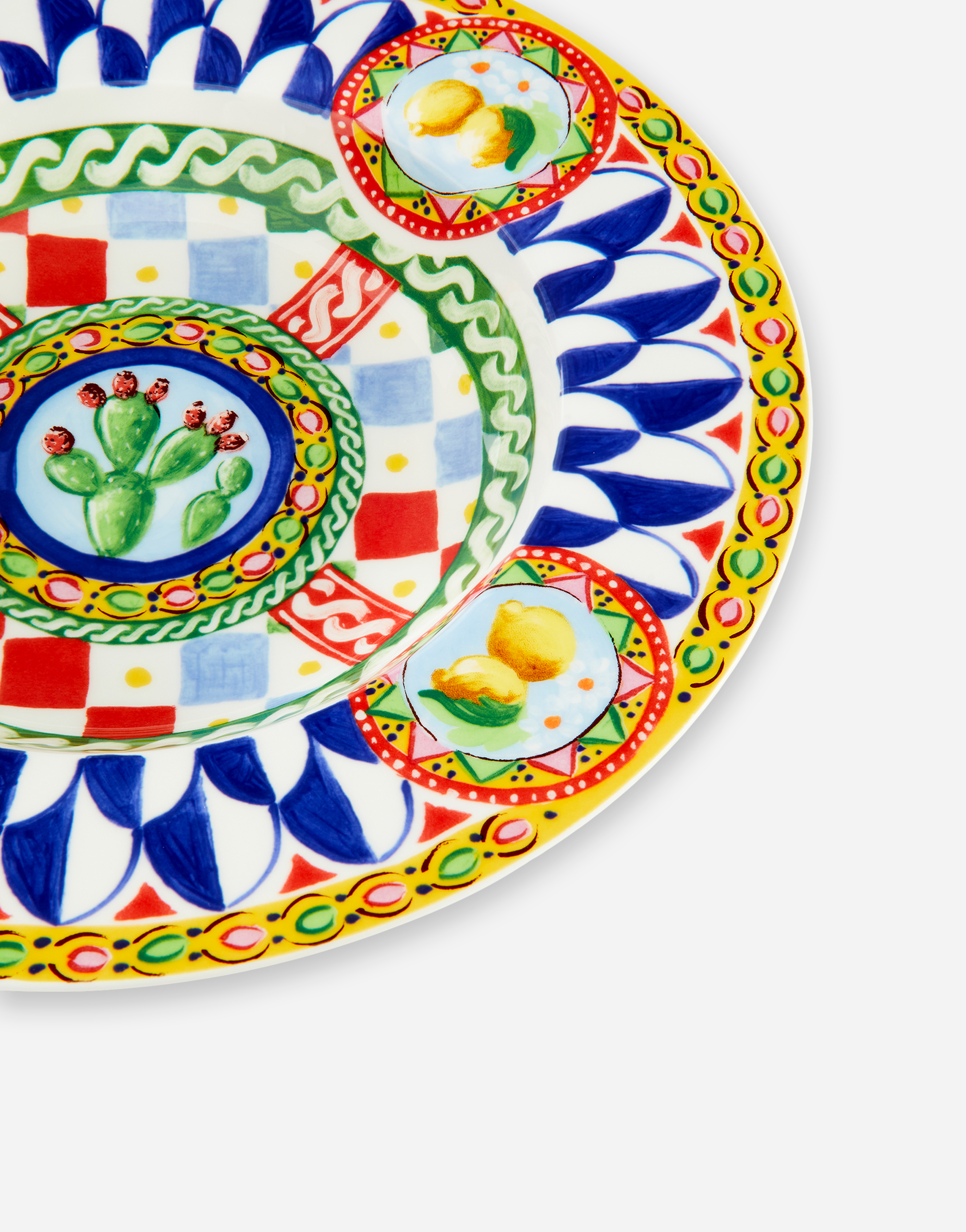 Shop Dolce & Gabbana Set 2 Soup Plates In Fine Porcelain In Multicolor