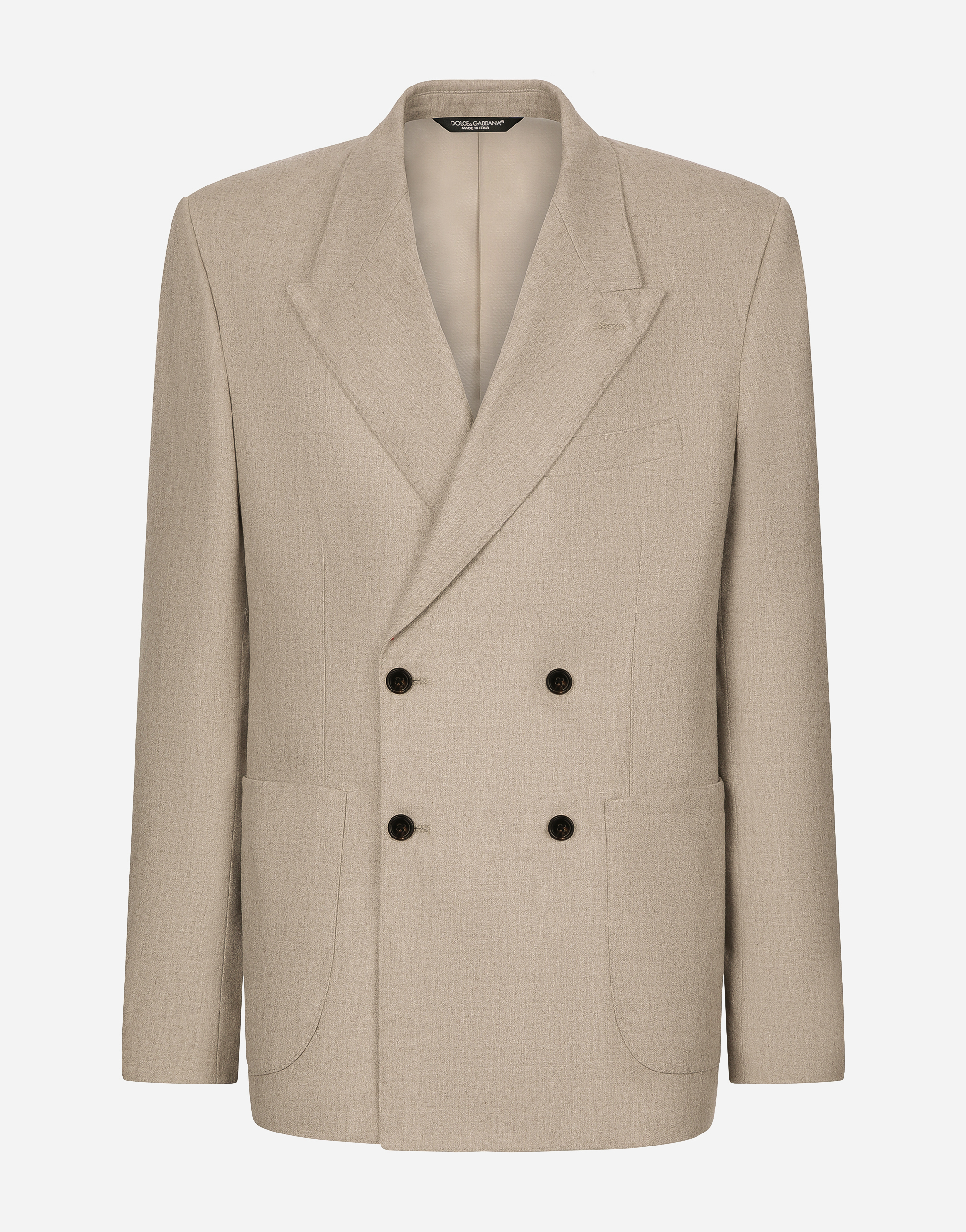 Dolce & Gabbana Deconstructed Double-breasted Cashmere Jacket - Man Suits And Blazers Beige