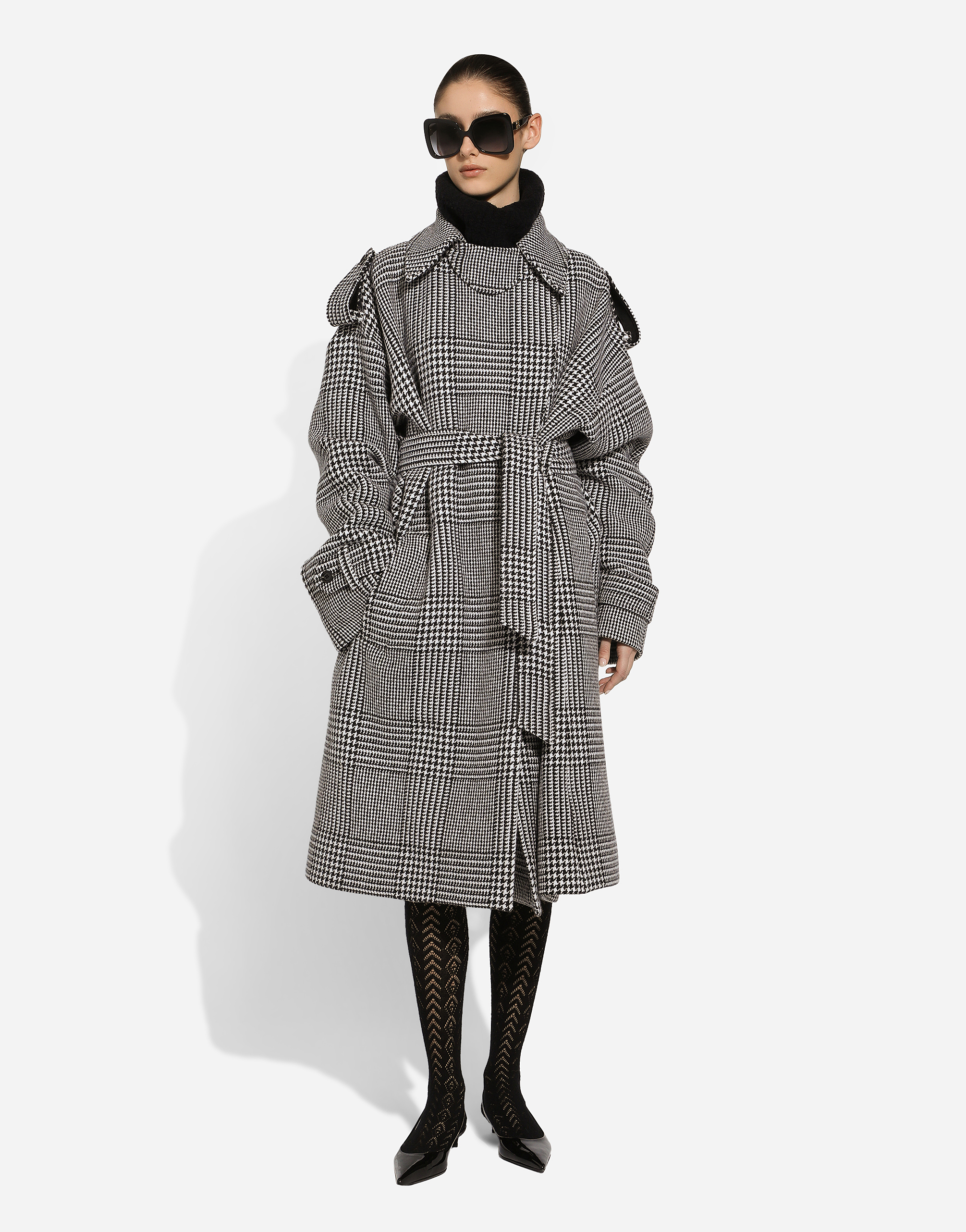 Dolce & Gabbana Check-pattern Coat In Multicolor