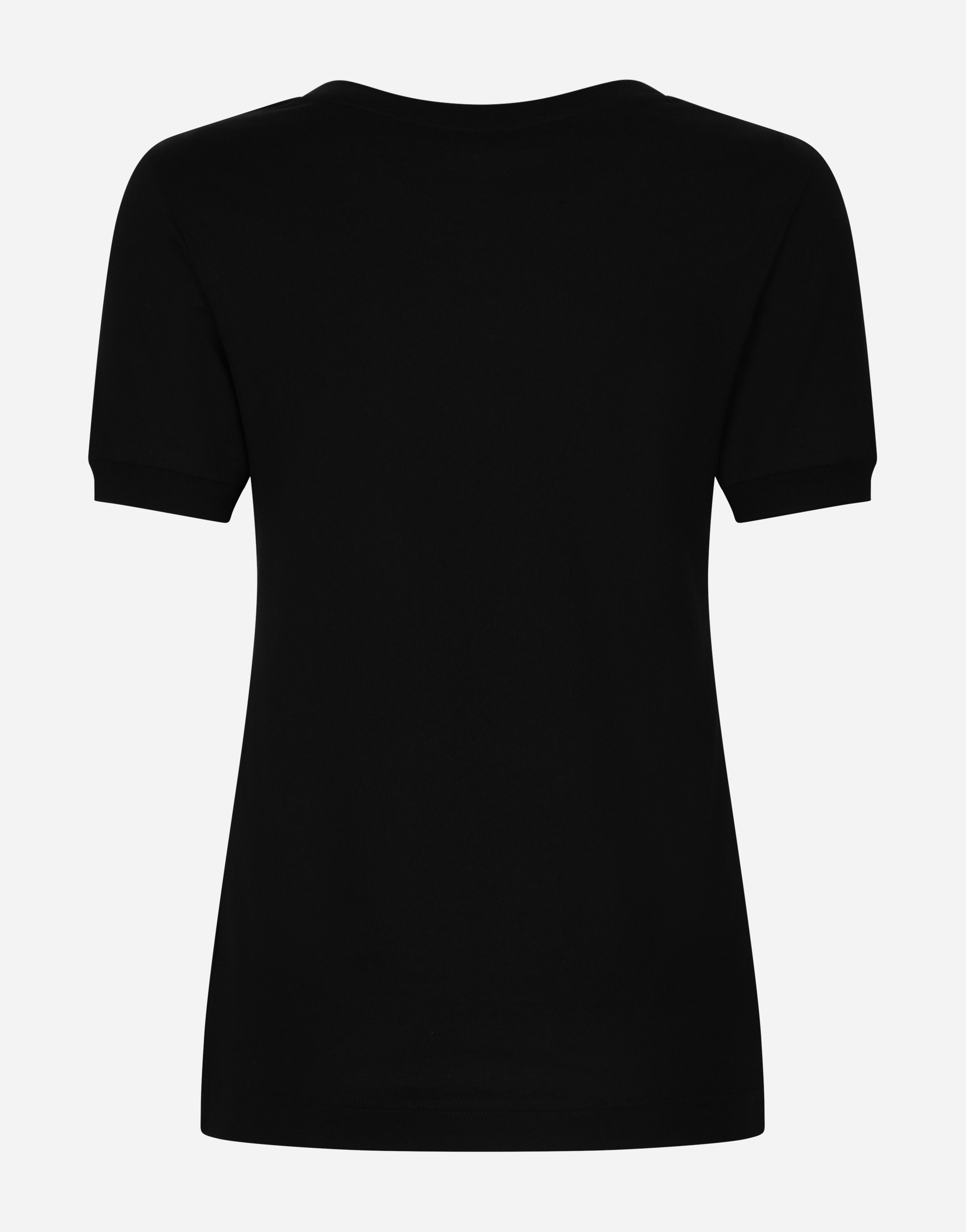 Cotton T-shirt with Crystal DG logo