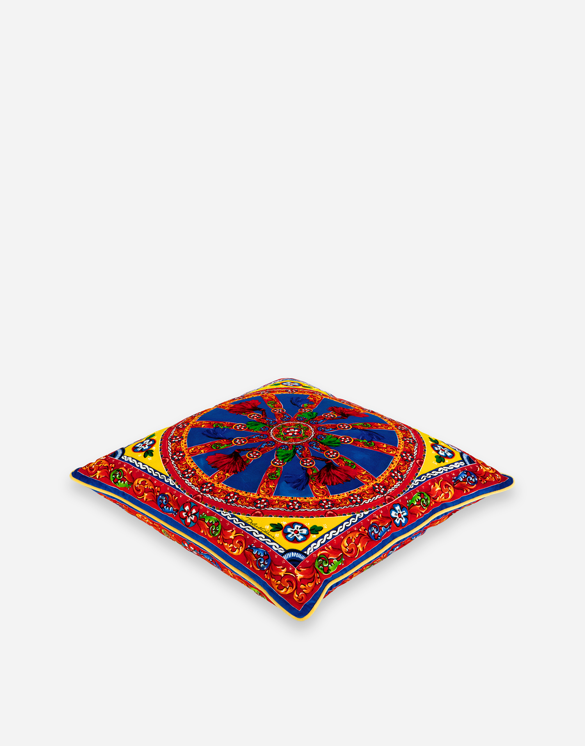 Shop Dolce & Gabbana Velvet Cushion Medium In Multicolor