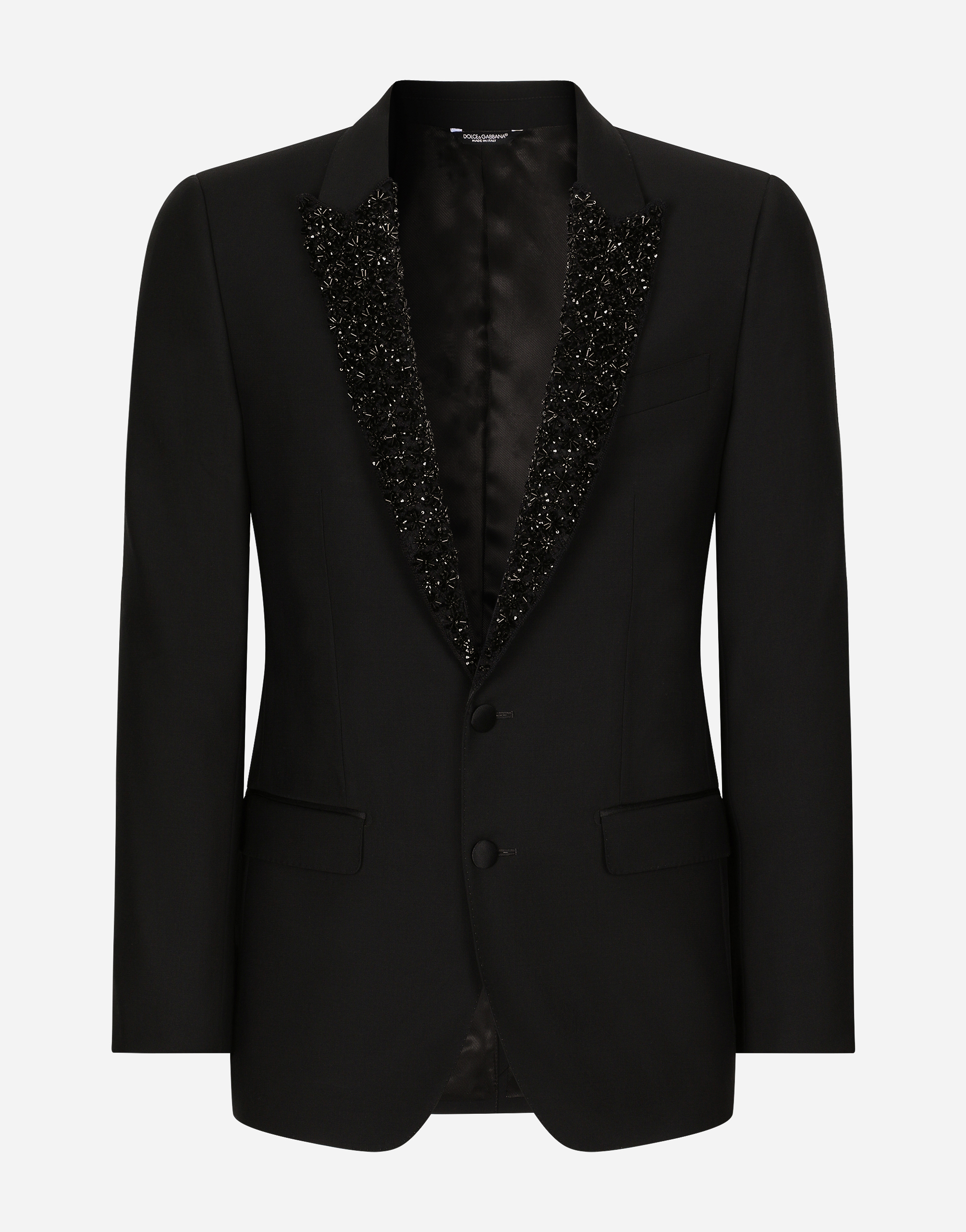 Dolce & Gabbana Single-breasted Martini-fit Jacket With Embroidered Lapels - Man Suits And Blazers Multi-colored