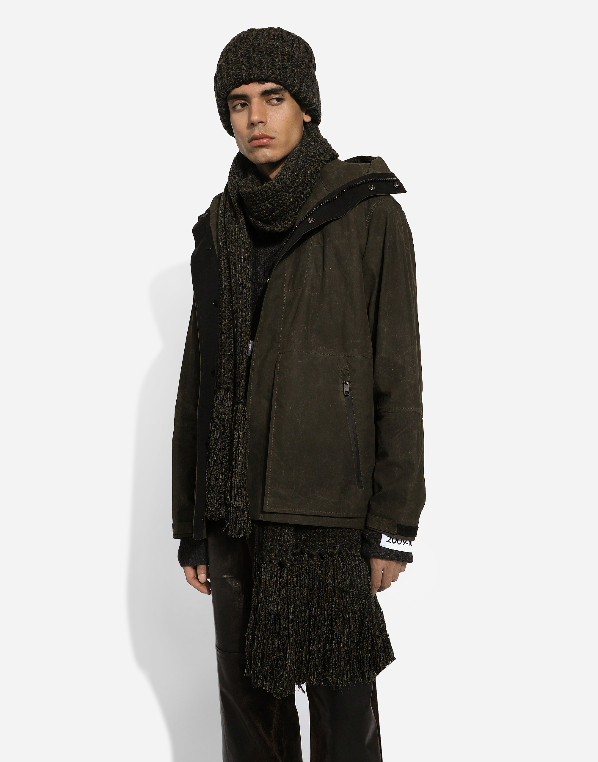 Dolce & Gabbana Lined Technical Jacket With Hood In グレー