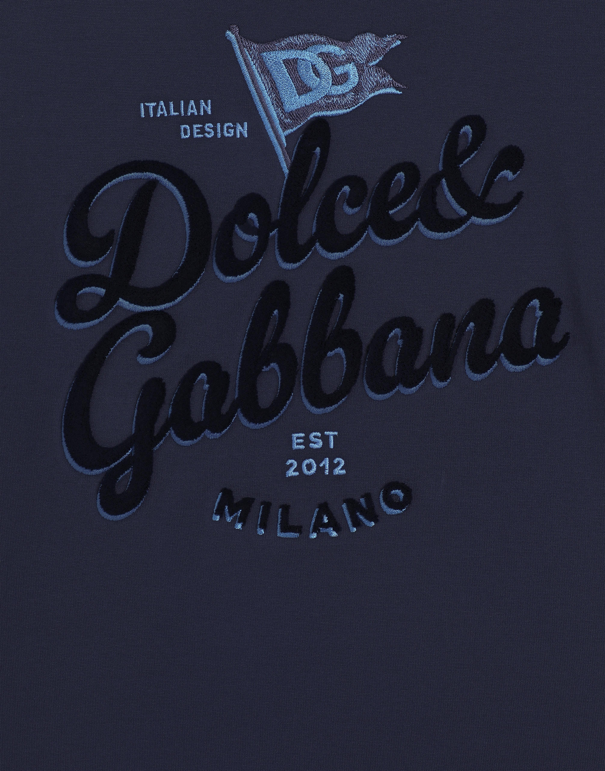 Dolce & Gabbana Jersey T-shirt With Dolce&gabbana Logo In Blue