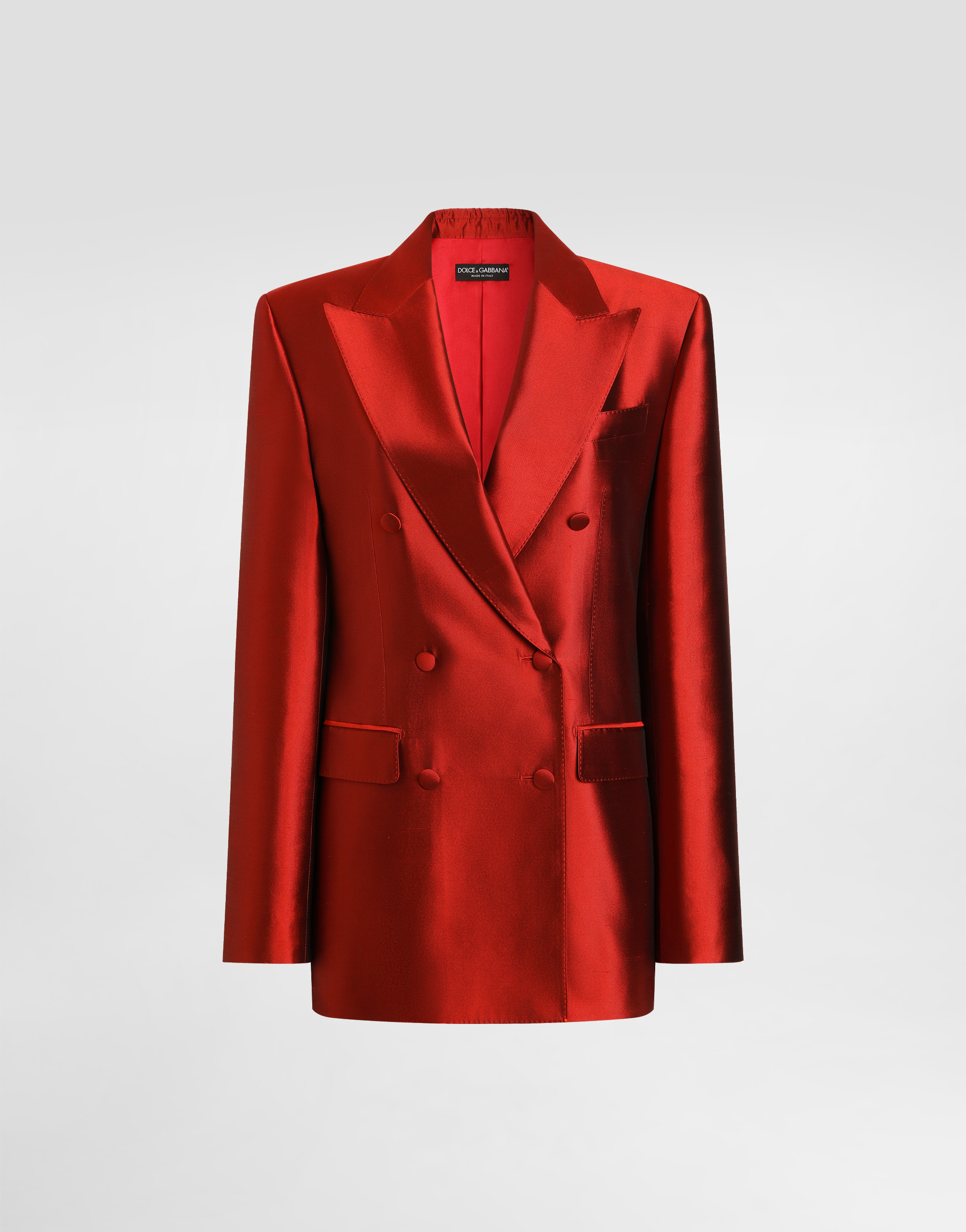 ジャケット・アウター DOLCE&GABBANA - double breasted sweat jk Double-breasted mikado jacket in Red for Women | Dolce&Gabbana® US
