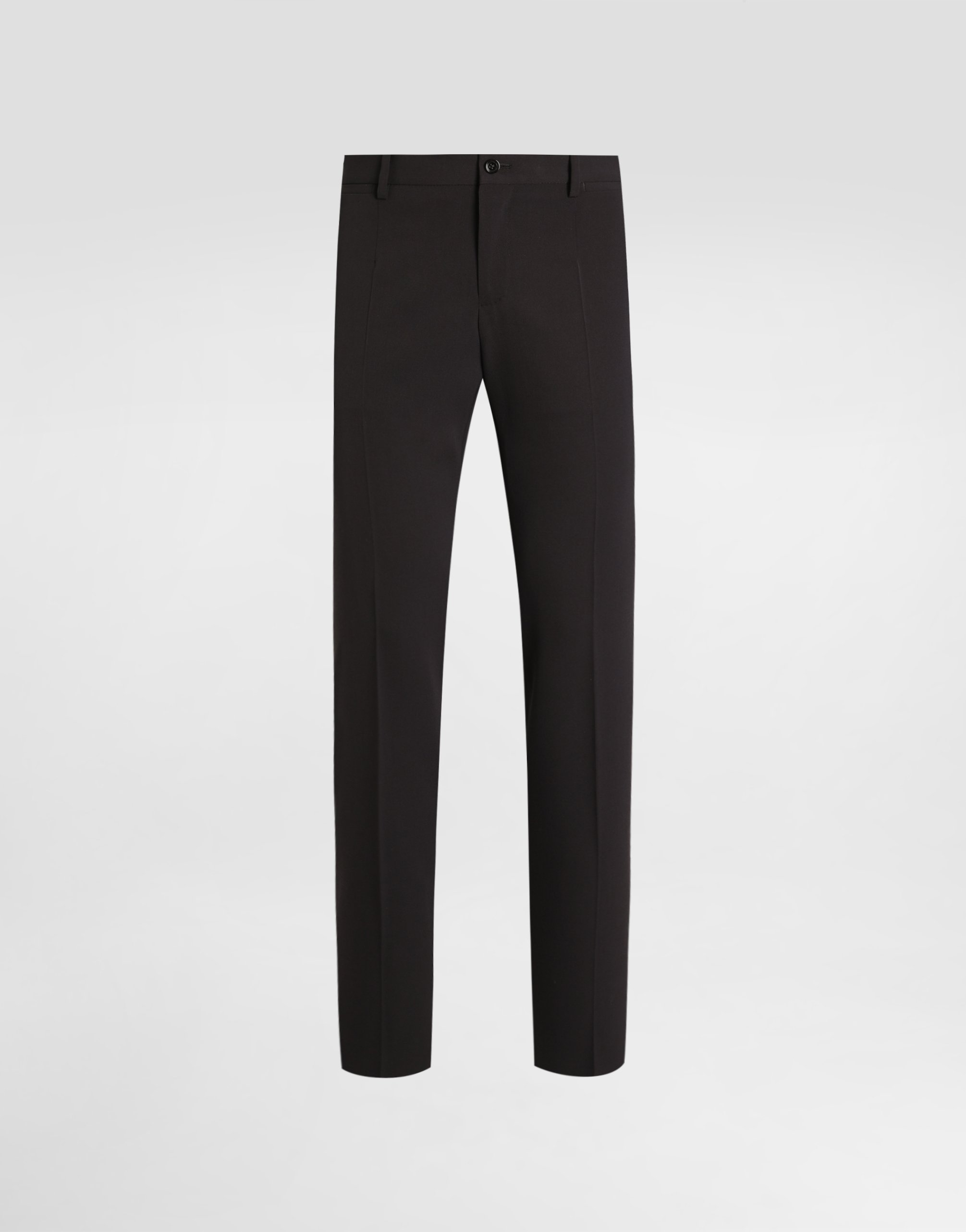Dolce & Gabbana Bi-stretch Wool Canvas Trousers - Man Pants And Shorts Grey Wool