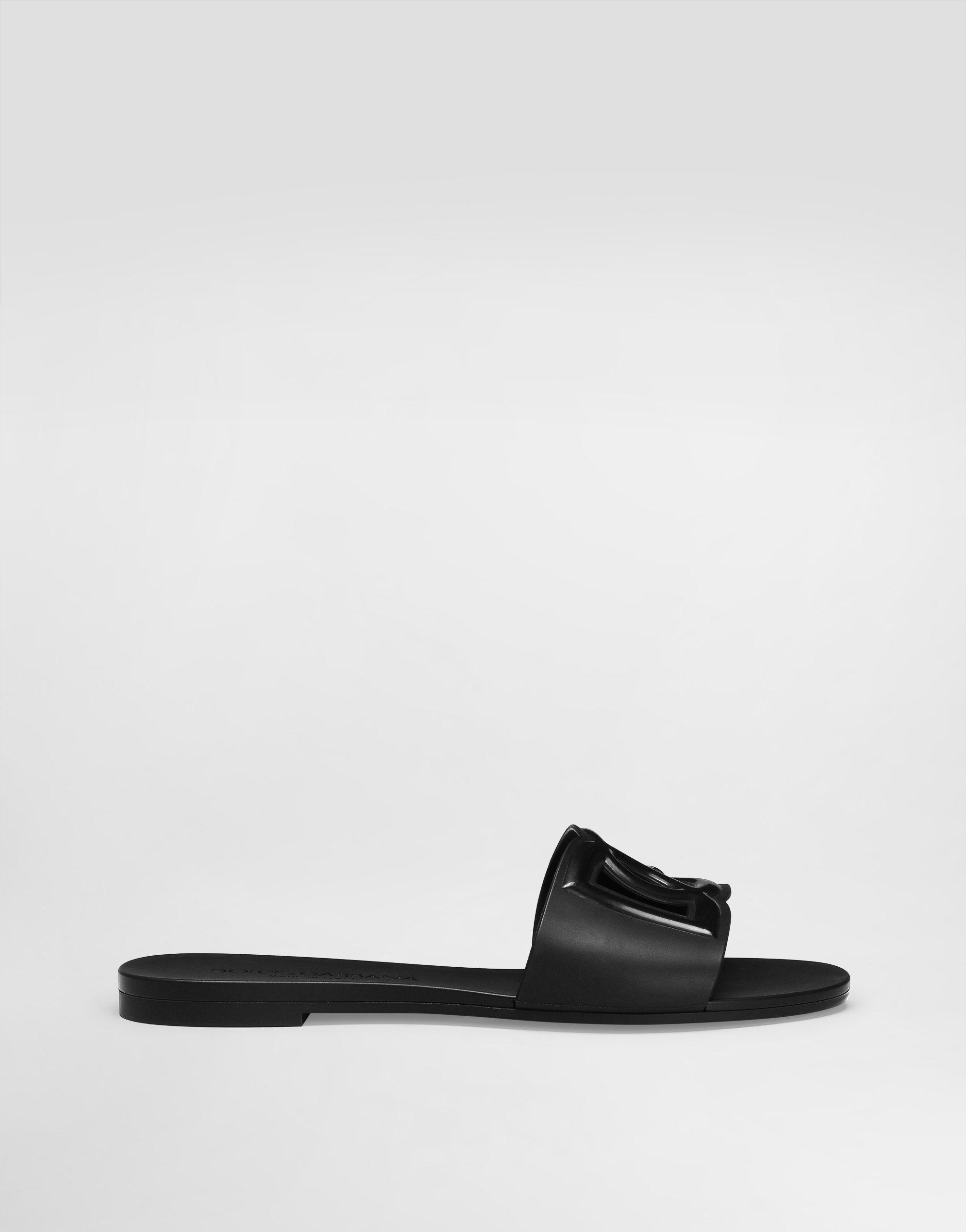 Rubber beachwear sliders in Black for Women | Dolce&Gabbana® US
