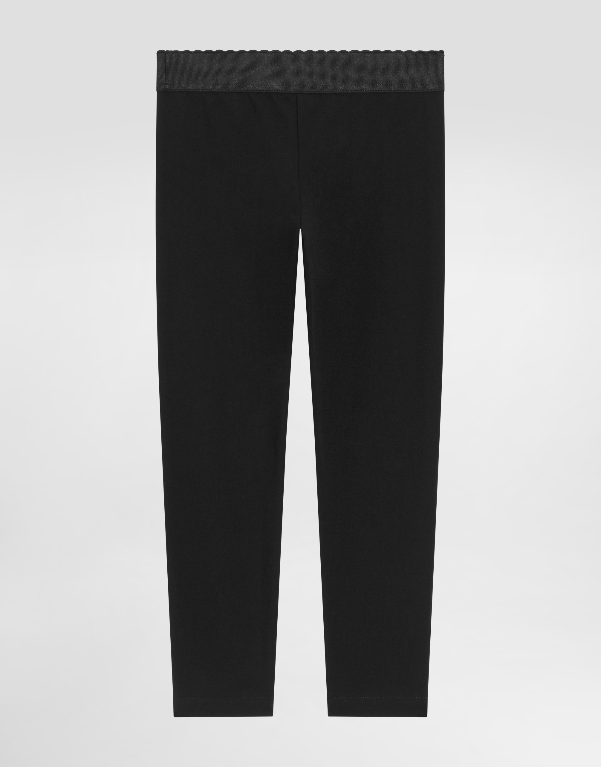  Dolce & Gabbana Interlock Leggings With Dg Logo Embroidery - Woman Trousers And Skirts Black 10 Years 