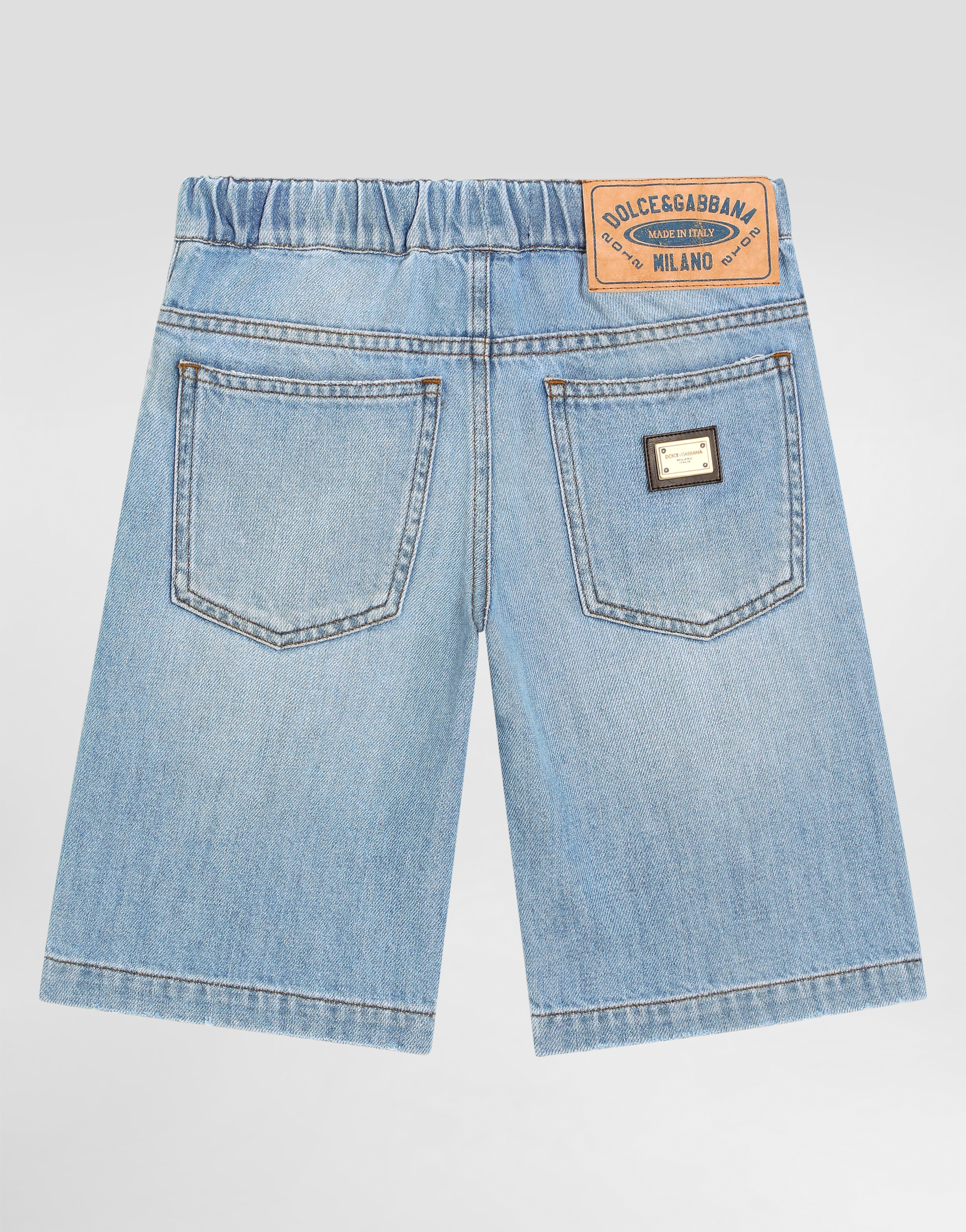 Dolce & Gabbana 5-pocket Ripped Denim Shorts In Multicolor