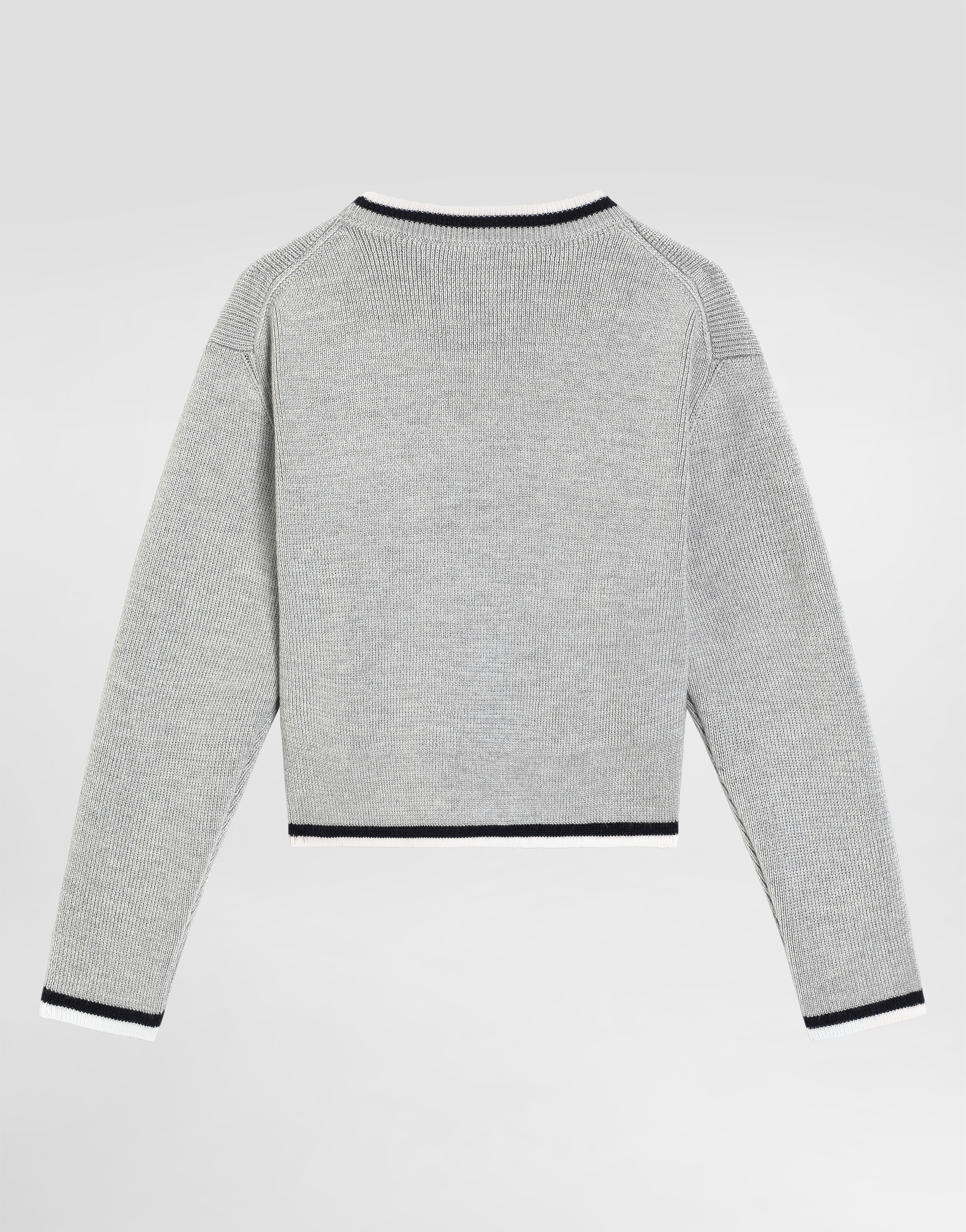 Dolce & Gabbana Solid Knit Sweater In Gray