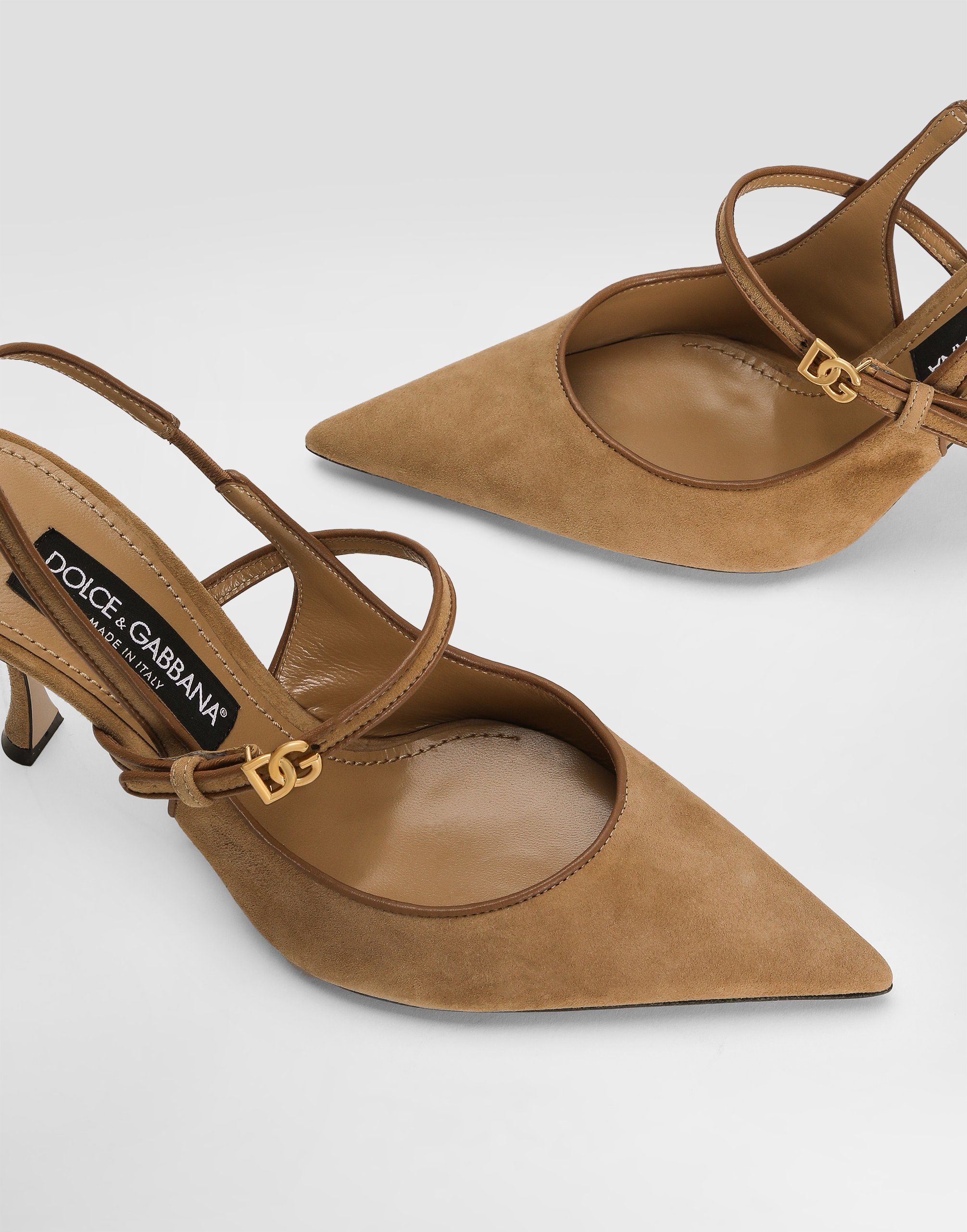 Dolce & Gabbana Suede And Nappa Leather Slingback In Multi