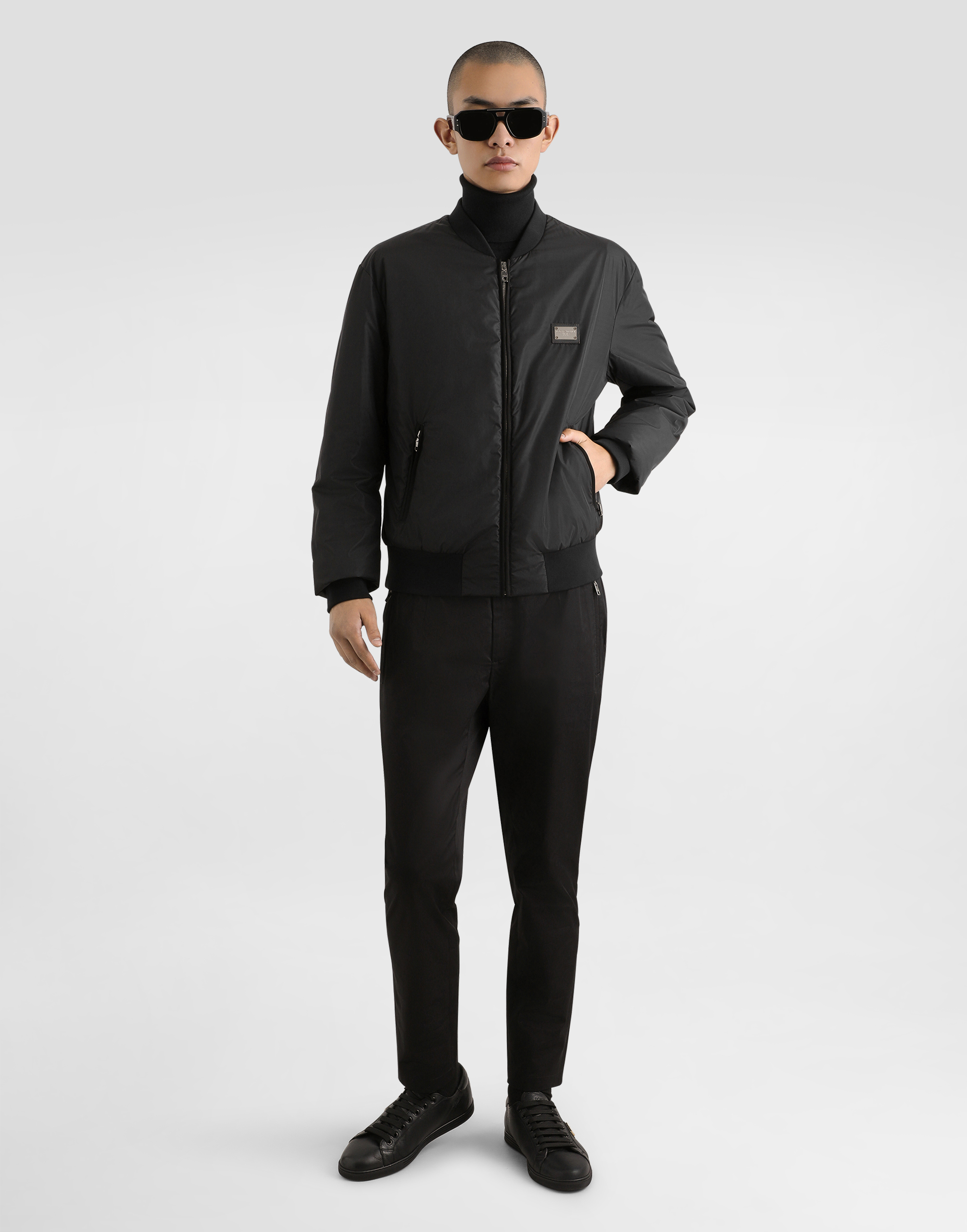 Dolce & Gabbana Dolce&gabbana's Silver-plaque Completes The Design Of This Bomber Jacket For An Auth In Black