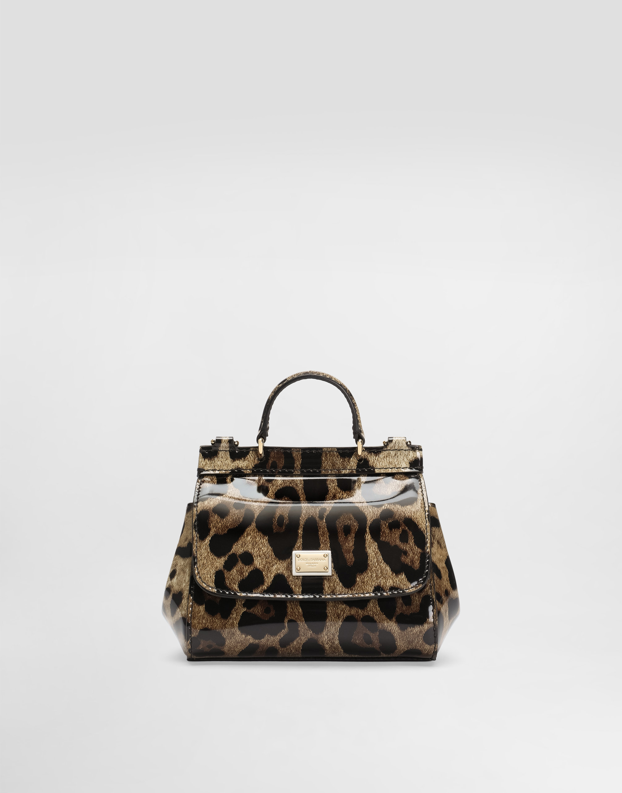 Dolce & Gabbana Printed Polished Calfskin Mini Sicily Bag In Animal Print