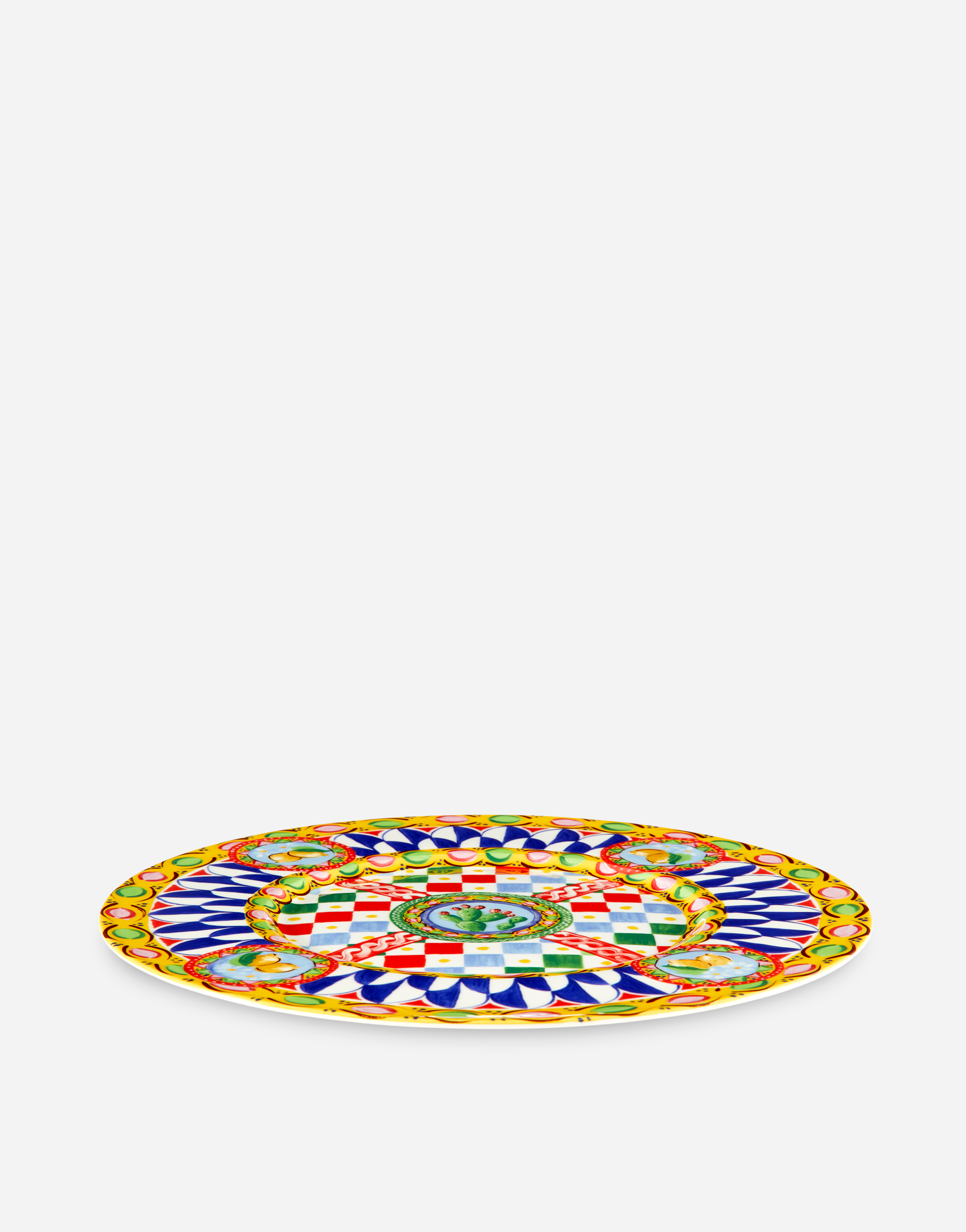 Dolce & Gabbana Charger Plate In Fine Porcelain Multicolor Unisex Onesize In Multicolor