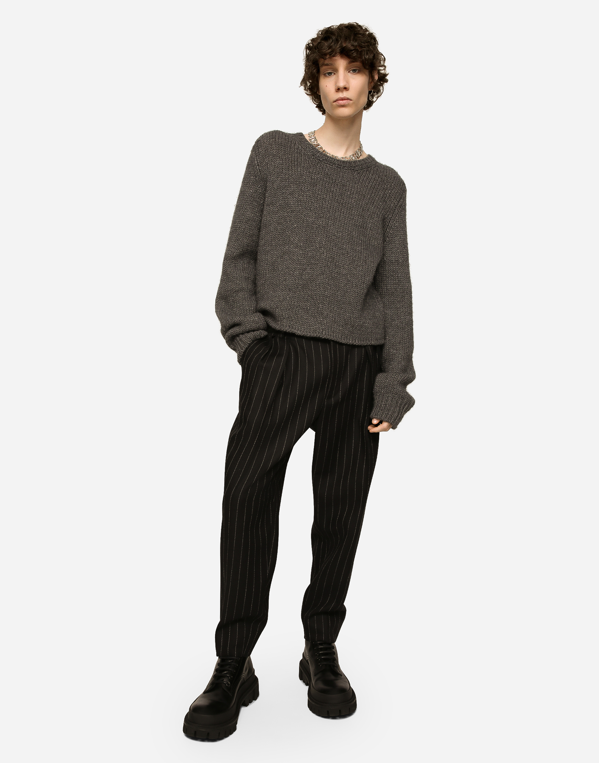 DOLCE & GABBANA PINSTRIPE WOOL PANTS