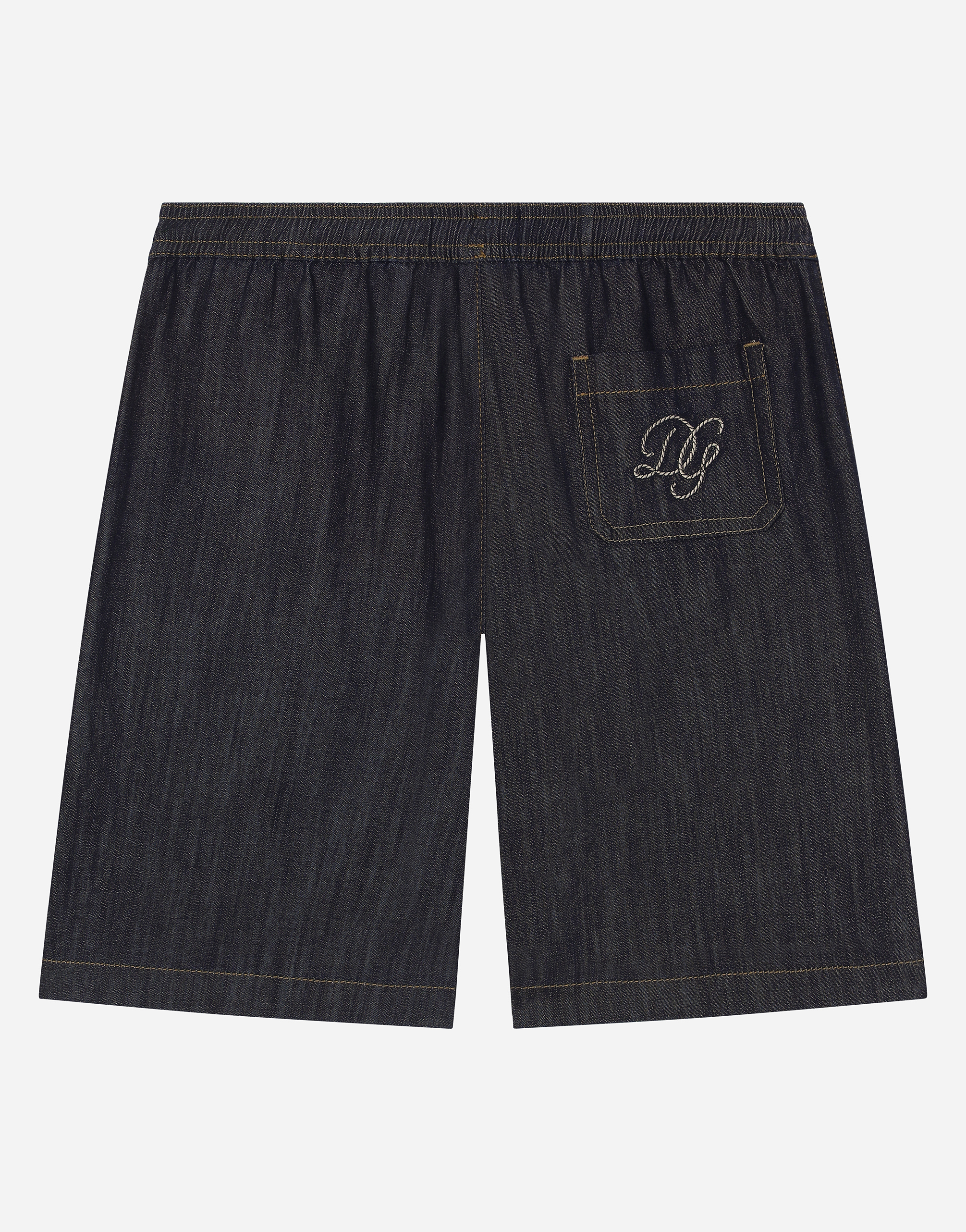 Dolce & Gabbana Bermuda In Denim Con Logo Dg In Variante Abbinata