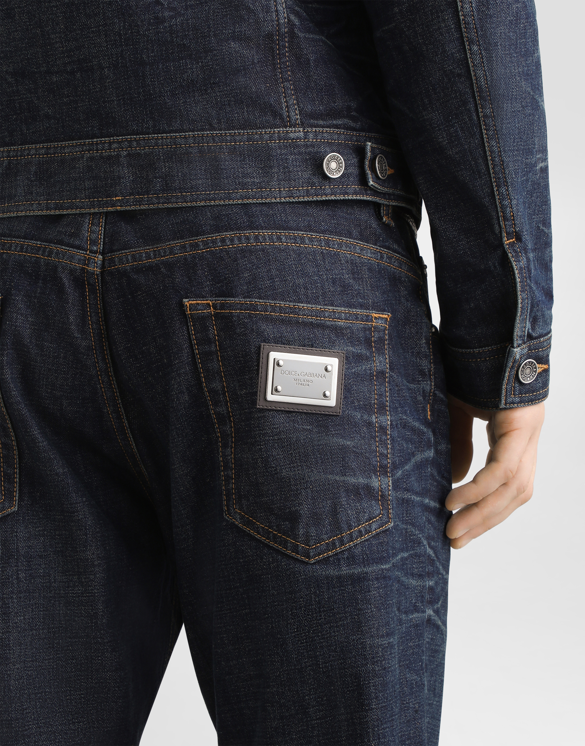 Dolce & Gabbana Loose Cotton Denim Jeans In Black