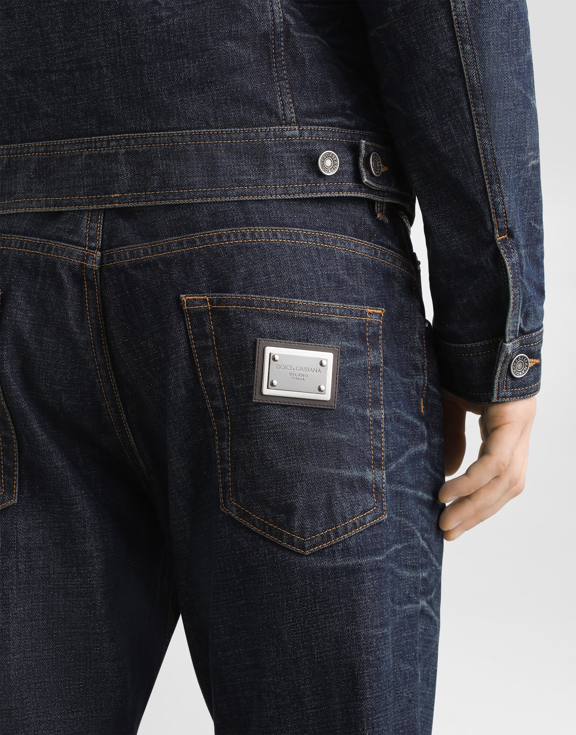 Dolce & Gabbana Loose Cotton Denim Jeans In Black