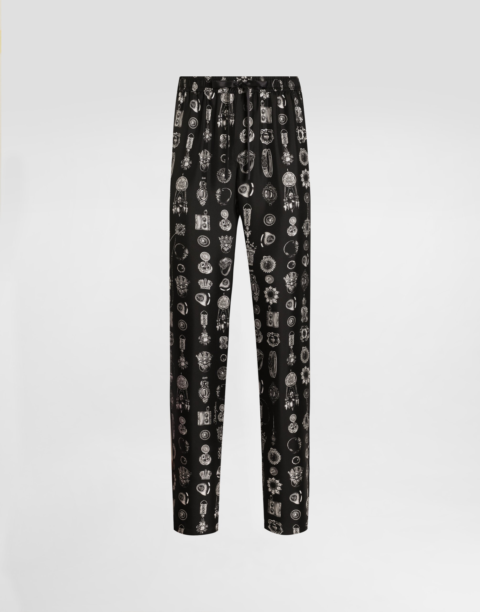 Jewel-print twill trousers