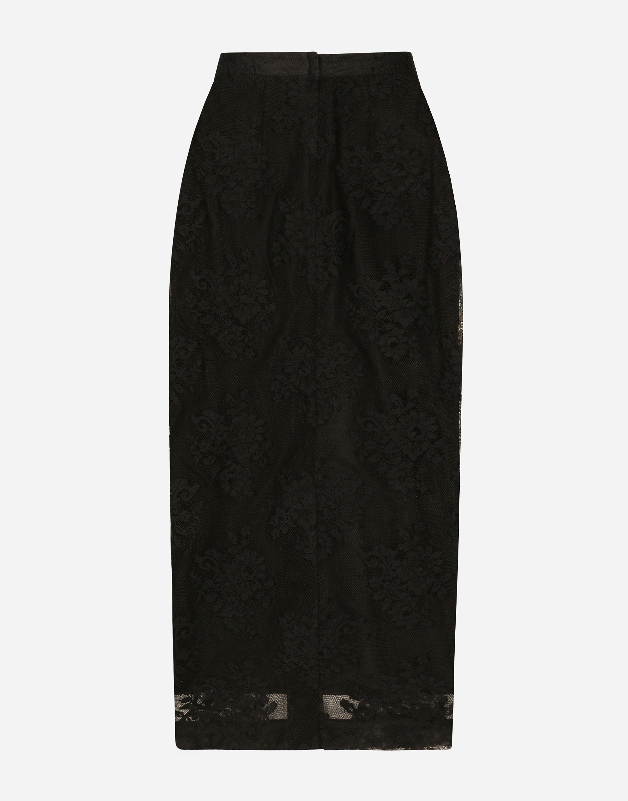 Dolce & Gabbana Tulle Sheer Midi Skirt In ブラック