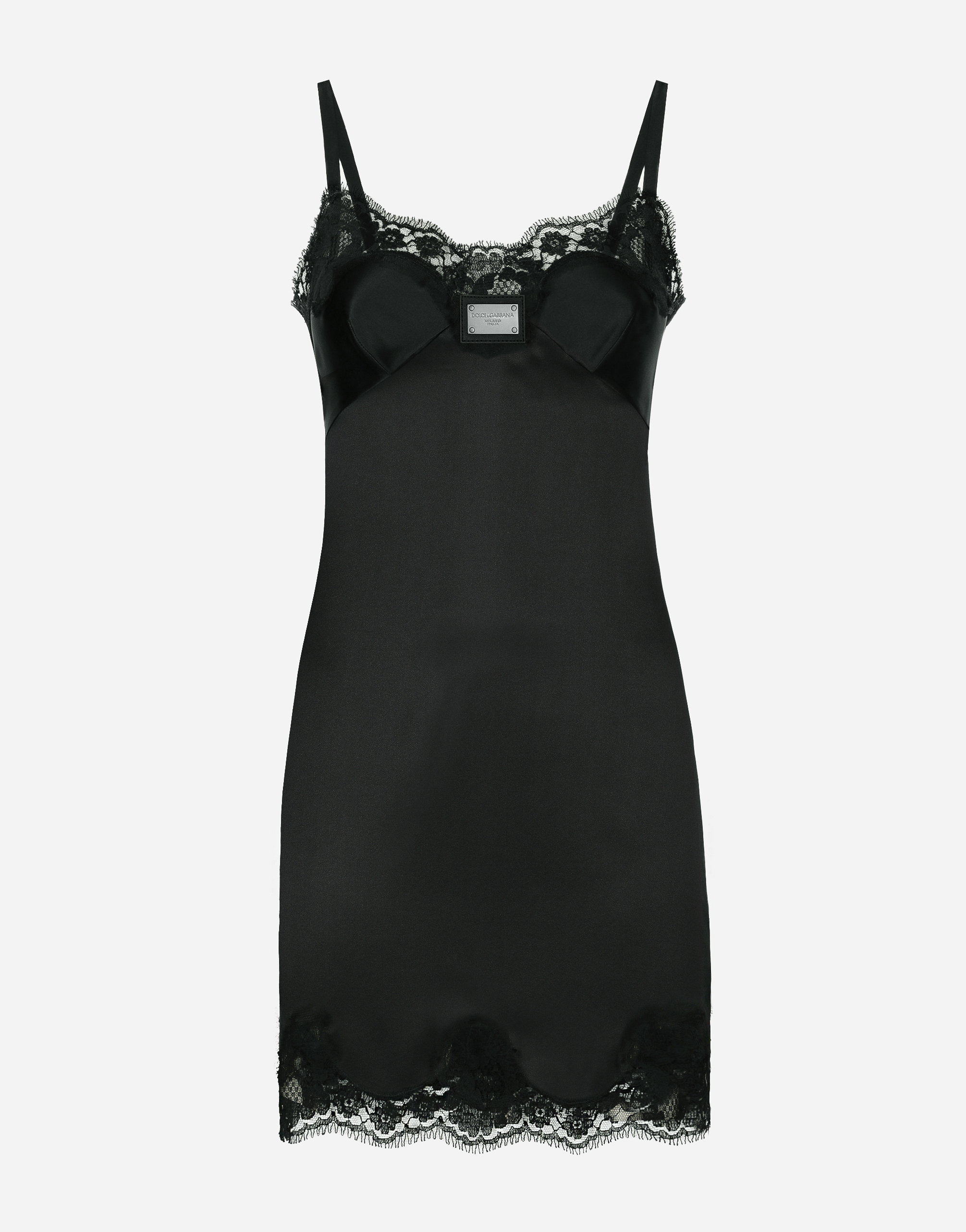 Dolce & Gabbana Short Slip Dress With Tag - Woman Dresses Black Silk