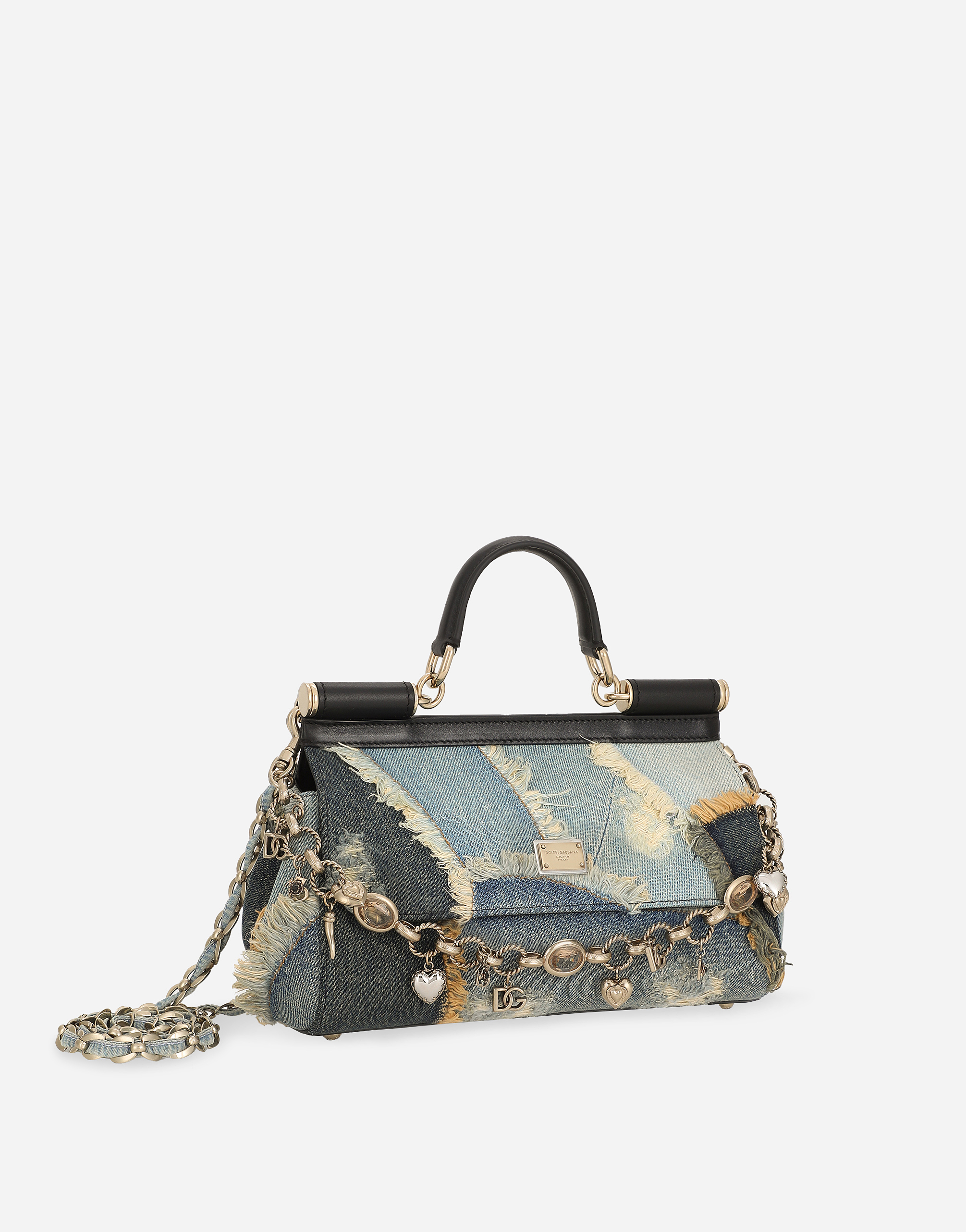 Dolce & Gabbana Elongated Medium Sicily Handbag In Blue