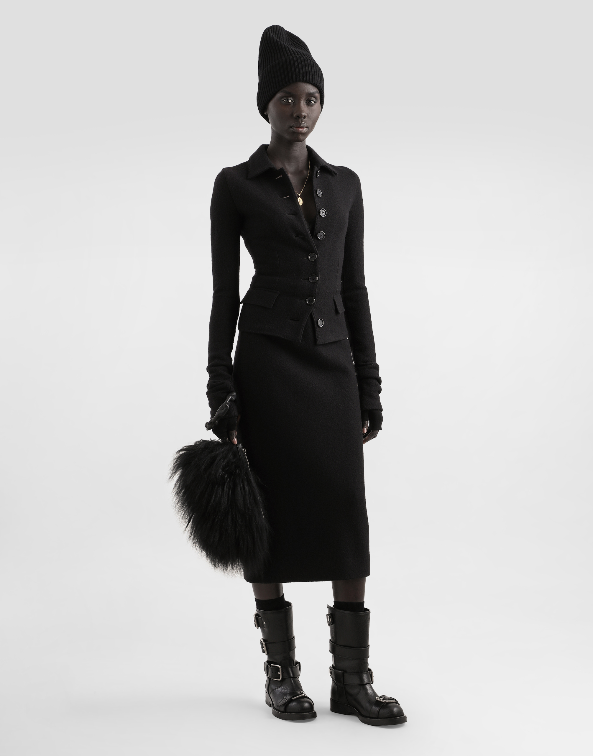 Dolce & Gabbana Single-breastedwool Cloth Jacket In Black