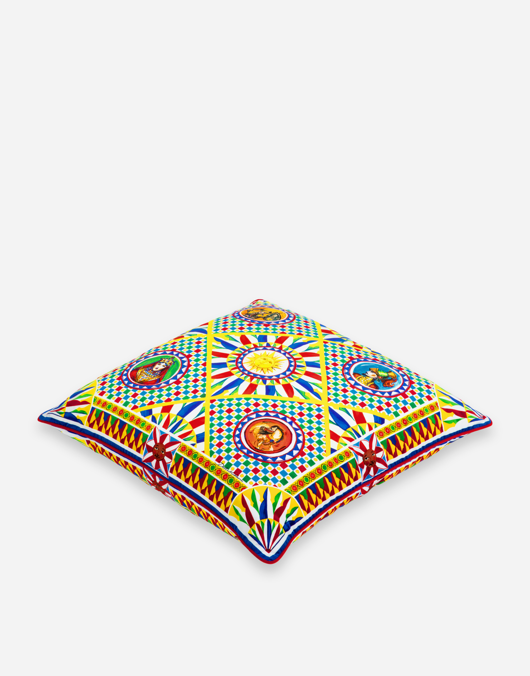Shop Dolce & Gabbana Velvet Cushion Large In Multicolor