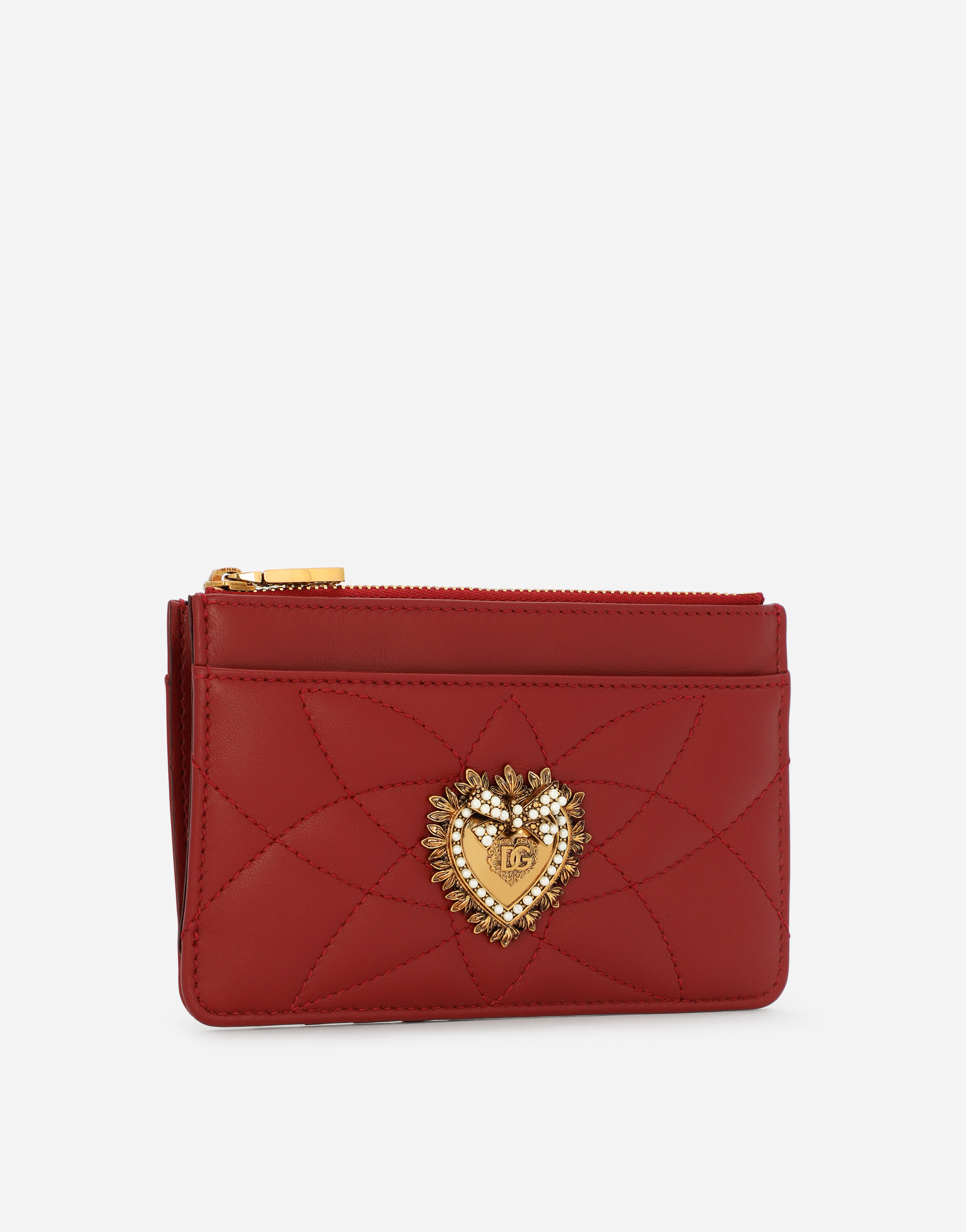 Shop Dolce & Gabbana Medium Devotion Card Holder In Red