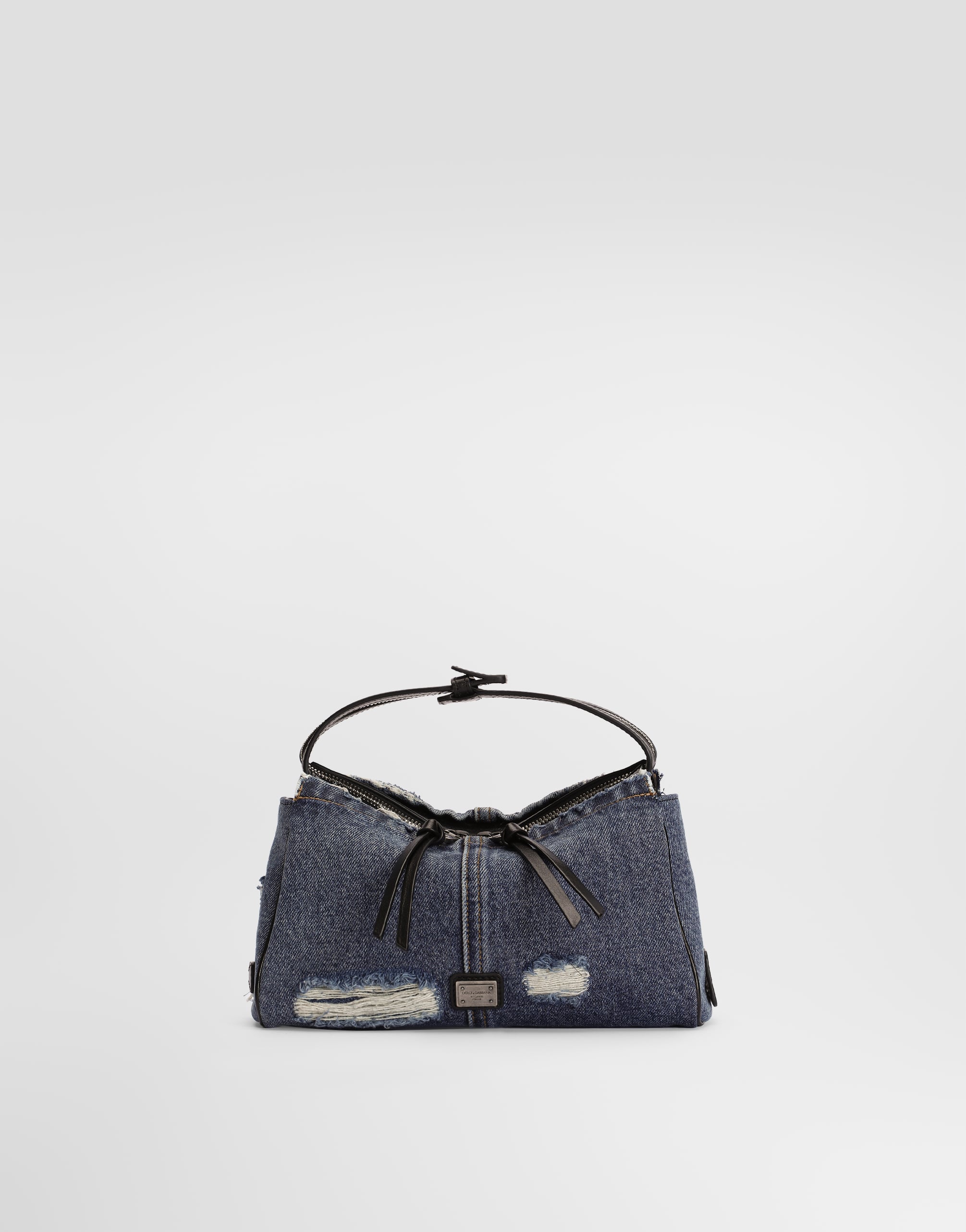 Vittoria denim patchwork shoulder bag in Blue for Men