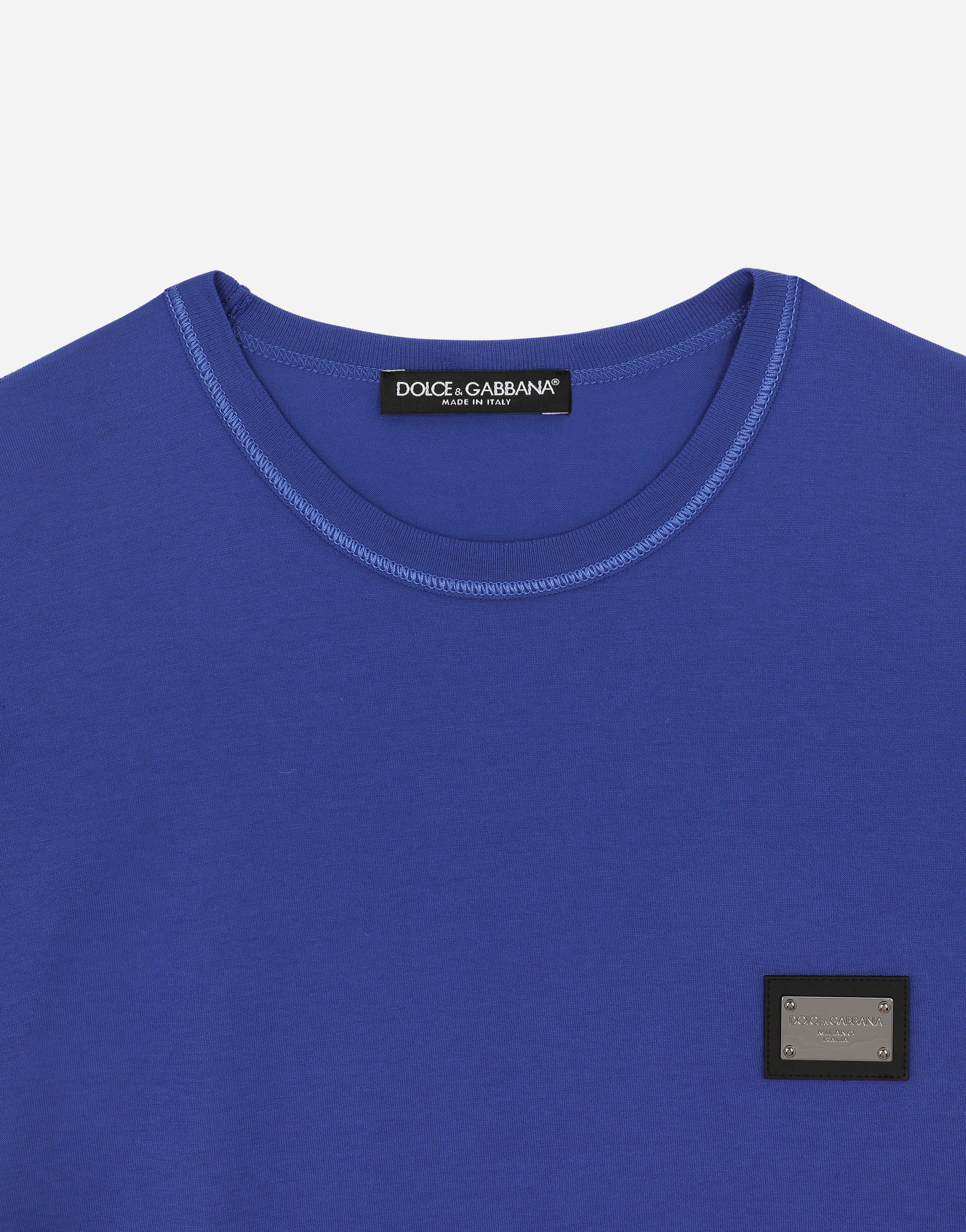 【関税&送料込】Dolce & Gabbana T-Shirt Con Placca Logata Dolce & Gabbana T-shirt Cotone Con Placca Logata In