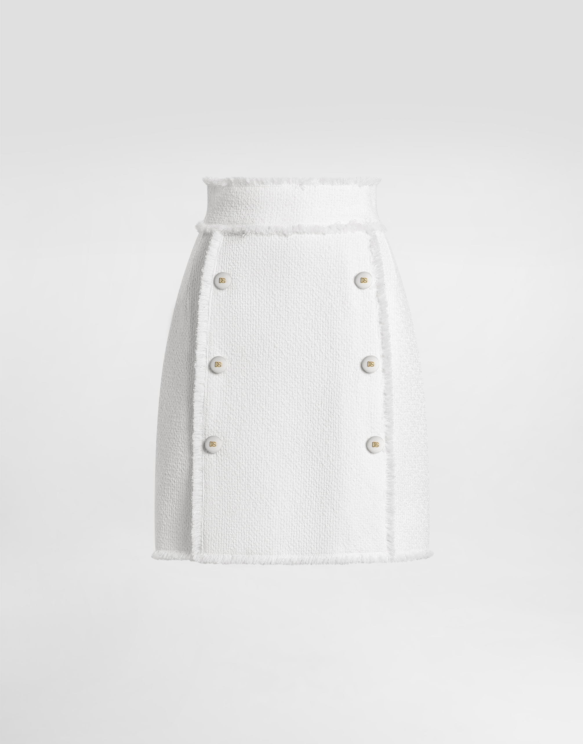 Dolce & Gabbana Rachel Tweed Skirt In White