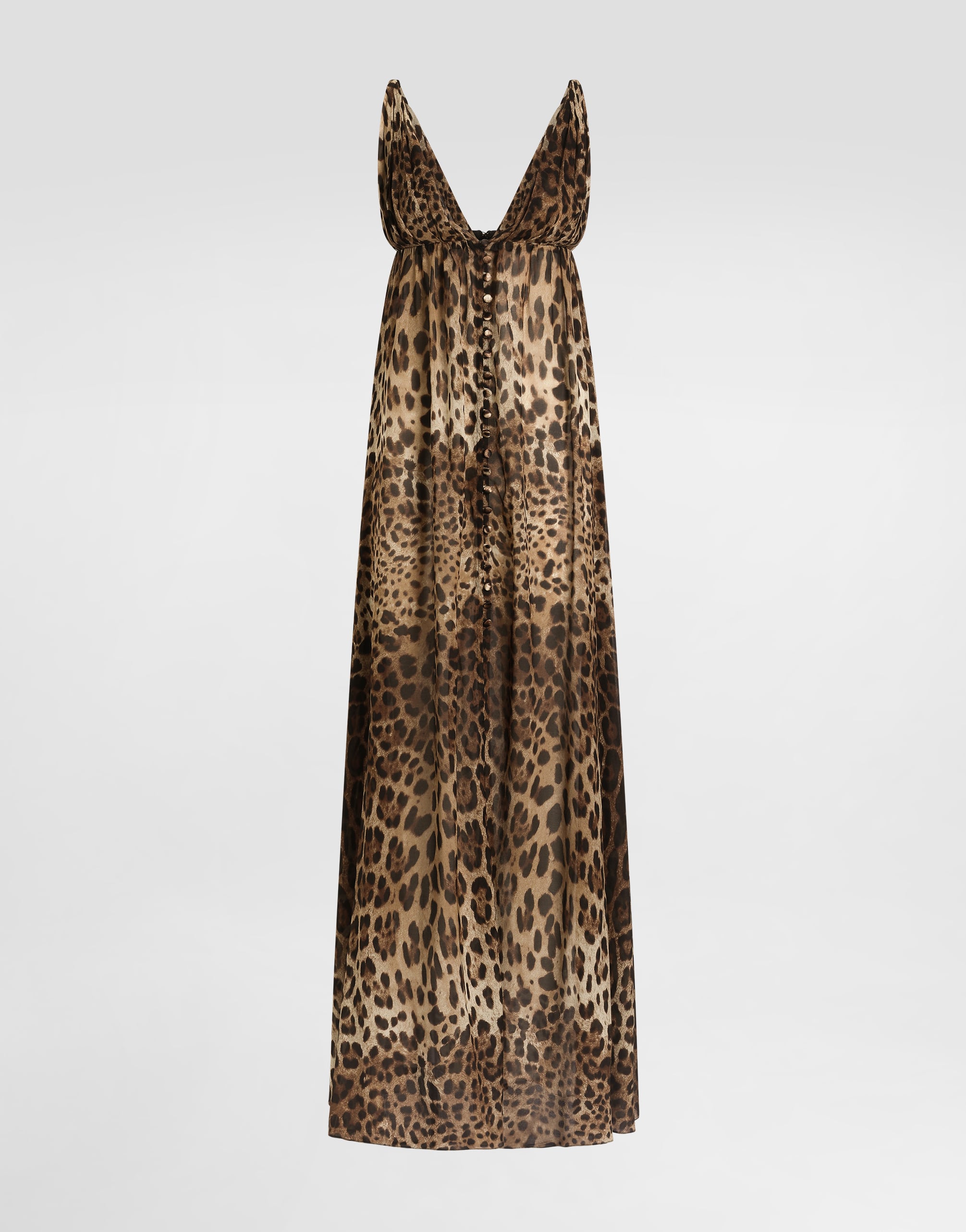Leo-print stretch sheer dress in Print for Women | Dolce&Gabbana® US